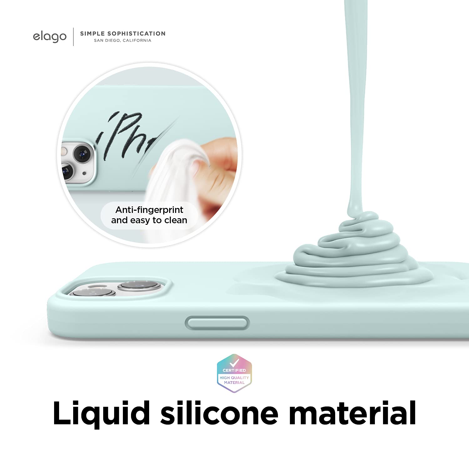 Foto 4 pulgar | Funda De Silicona Líquida Elago Para Iphone 13 De 6.1 Pulgadas, Color Verde Menta - Venta Internacional.