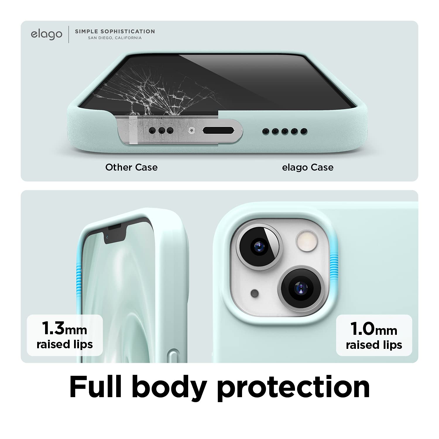 Foto 5 pulgar | Funda De Silicona Líquida Elago Para Iphone 13 De 6.1 Pulgadas, Color Verde Menta - Venta Internacional.