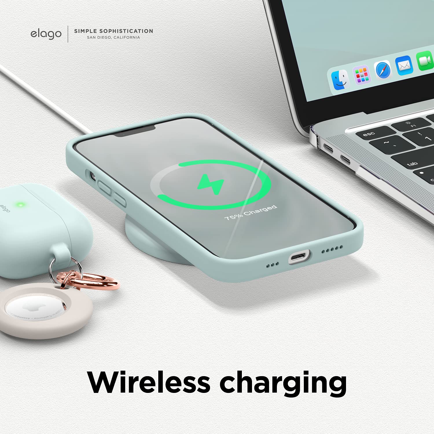 Foto 6 | Funda De Silicona Líquida Elago Para Iphone 13 De 6.1 Pulgadas, Color Verde Menta - Venta Internacional.