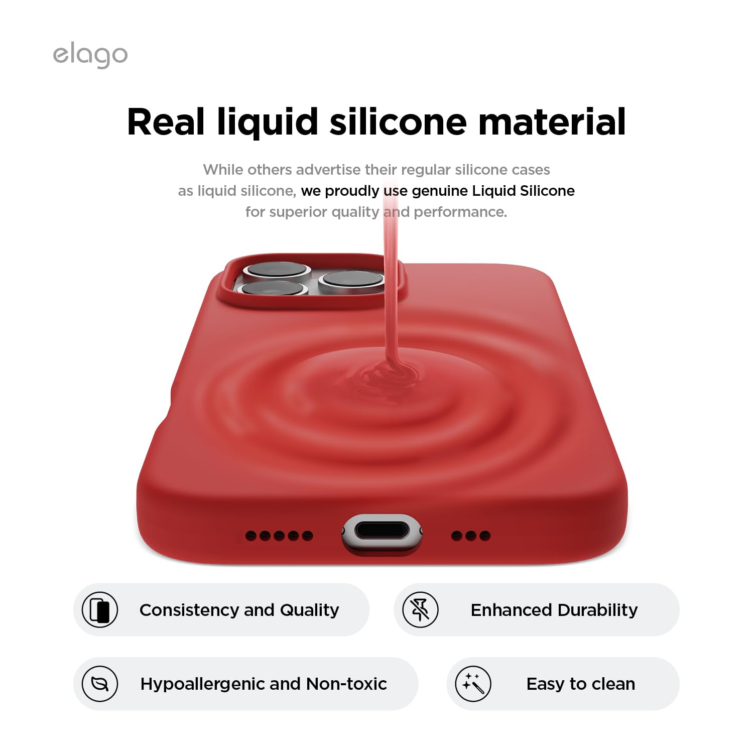 Foto 4 pulgar | Funda De Teléfono Elago Compatible Con Iphone 16 Pro Max Roja - Venta Internacional.
