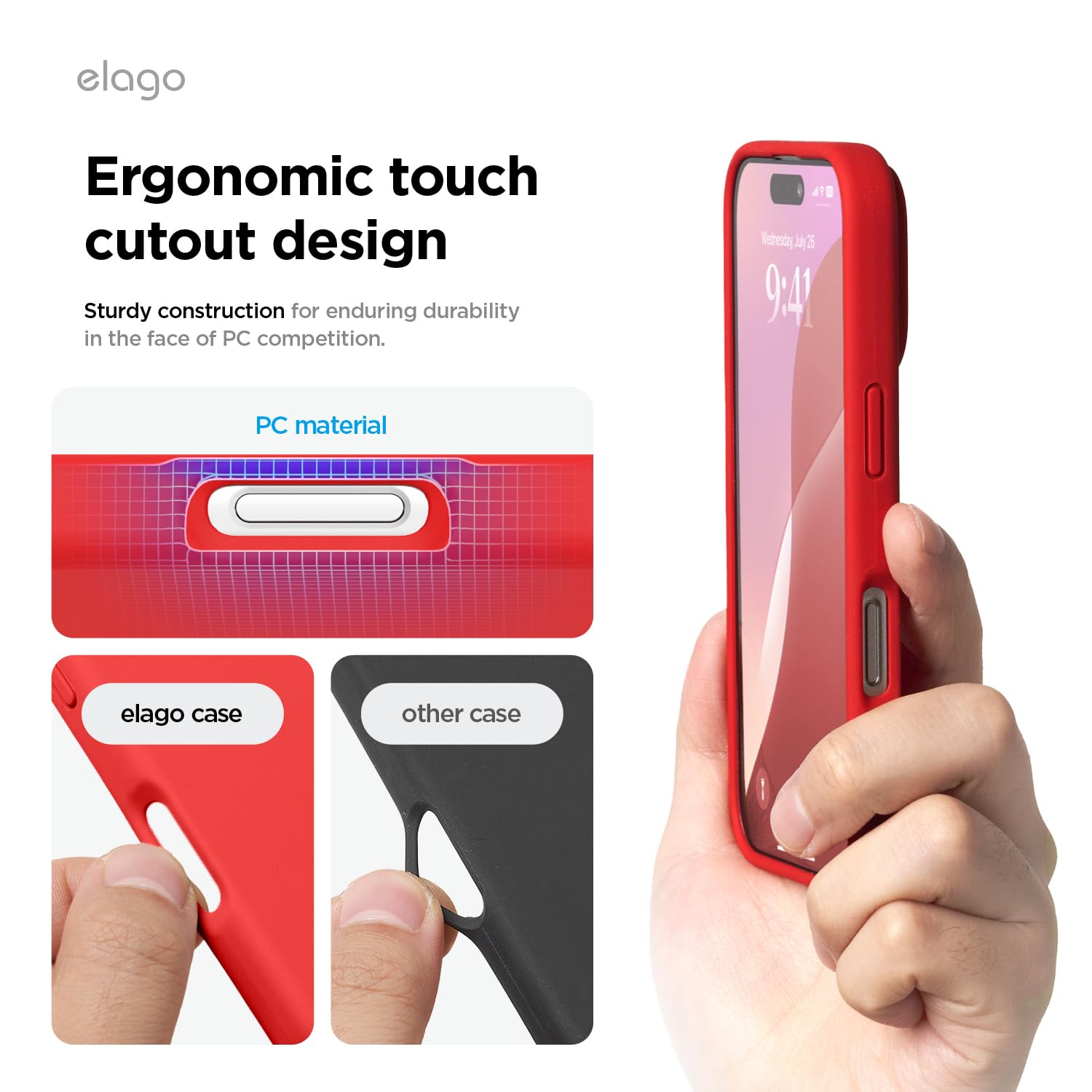 Foto 8 pulgar | Funda De Teléfono Elago Compatible Con Iphone 16 Pro Max Roja - Venta Internacional.