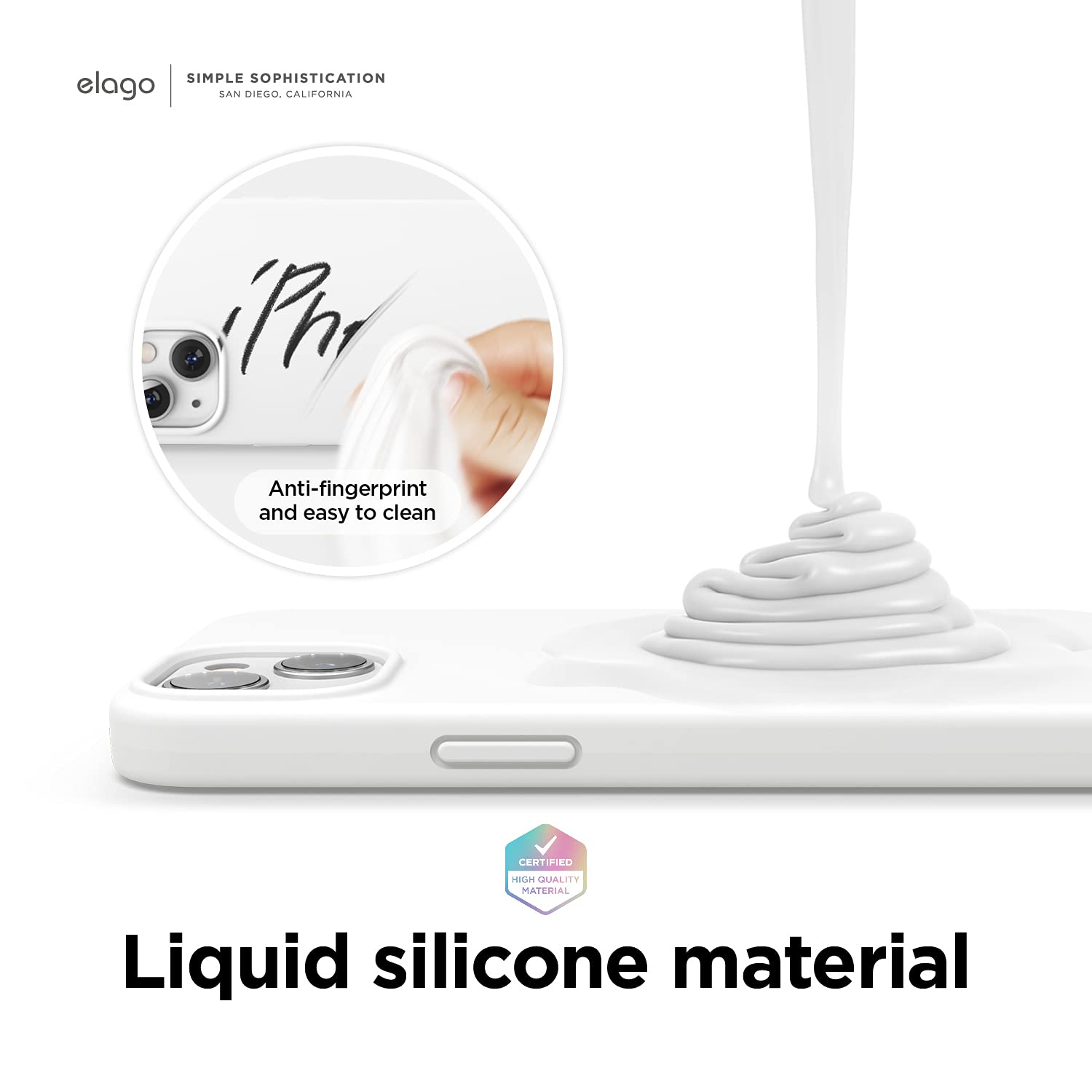 Foto 3 | Funda Elago Liquid Silicone Compatible Con Iphone 13 De 6.1 Pulgadas, Color Blanco - Venta Internacional.