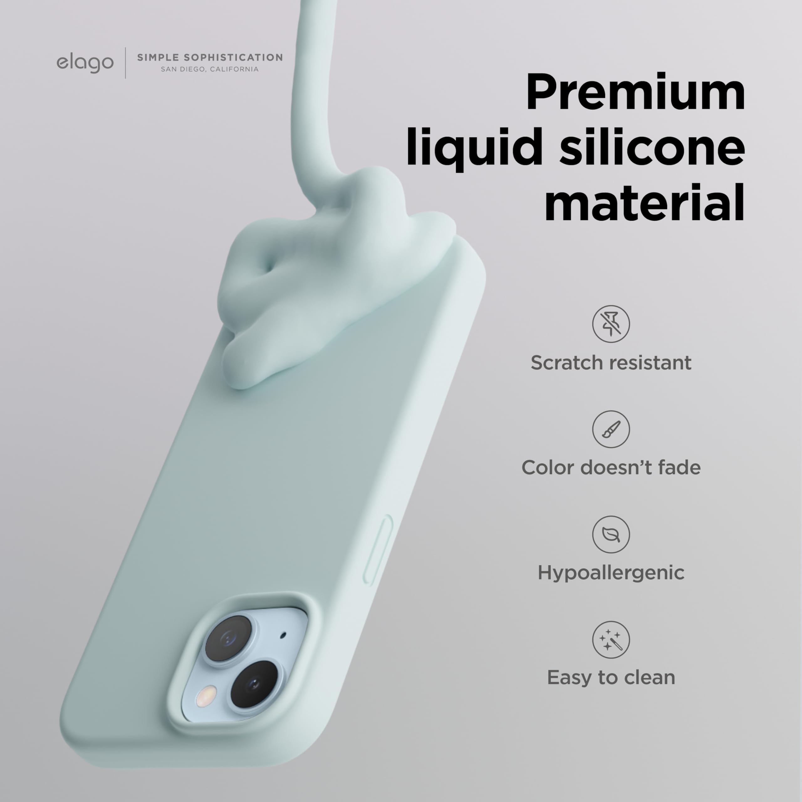Foto 4 pulgar | Funda De Silicona Líquida Elago Para Iphone 15, Color Verde Menta - Venta Internacional.