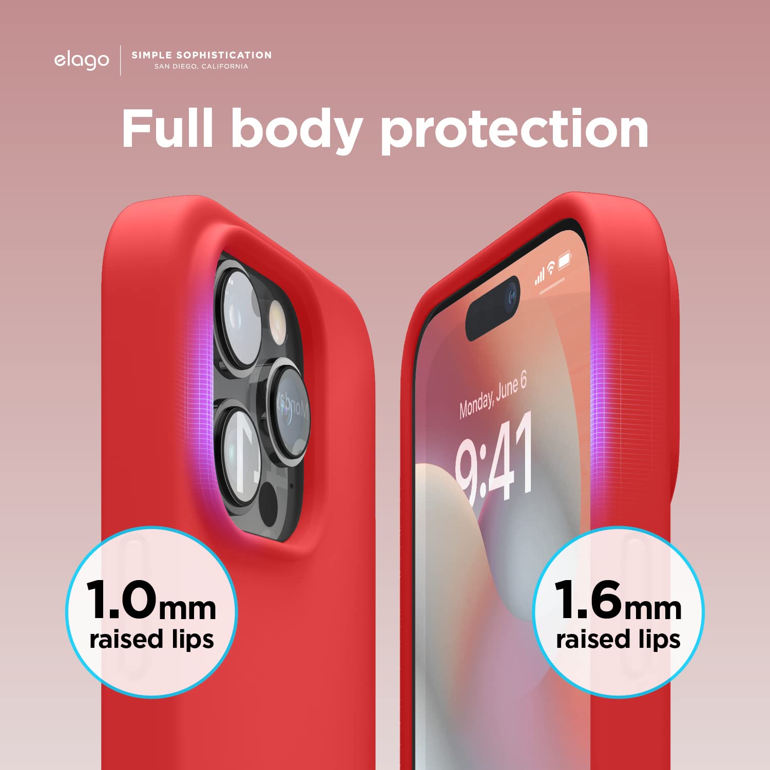 Foto 6 | Funda De Teléfono Elago Compatible Con Iphone 14 Pro De Silicona Roja - Venta Internacional.