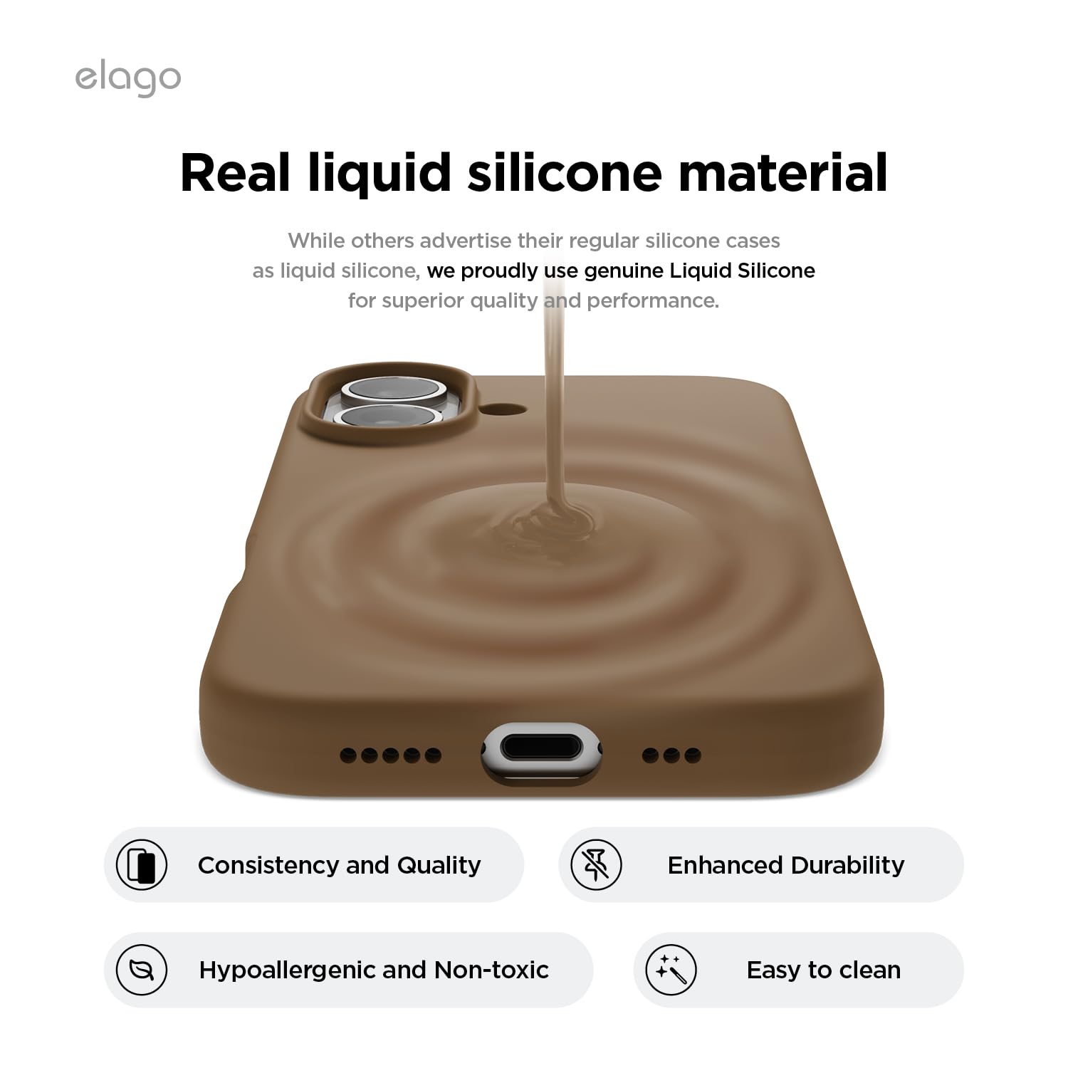 Foto 4 pulgar | Funda De Teléfono Elago Compatible Con Iphone 16, Silicona Líquida - Venta Internacional.