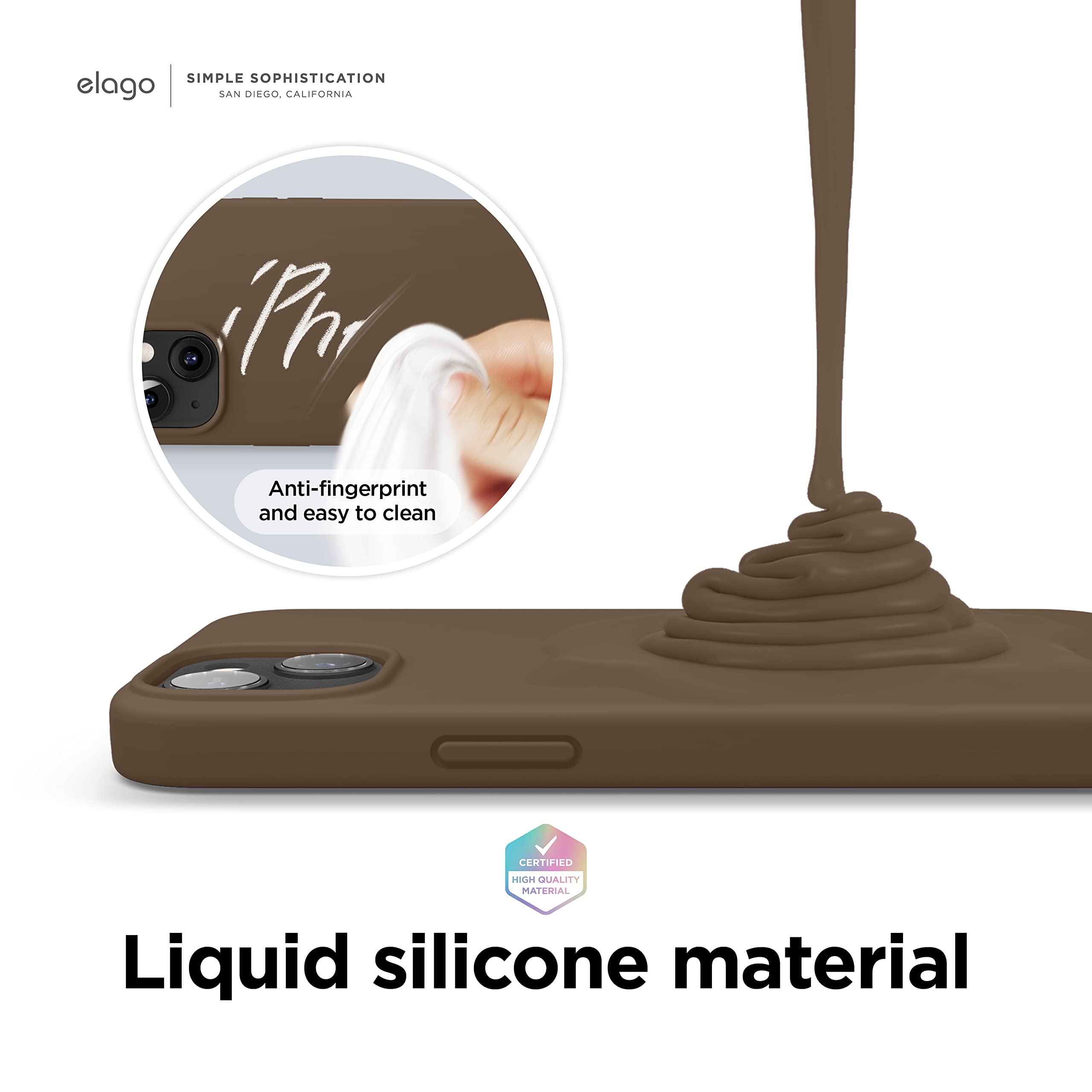 Foto 4 pulgar | Funda Elago Liquid Silicone Compatible Con Iphone 13 De 6.1 Pulgadas, Color Marrón - Venta Internacional.