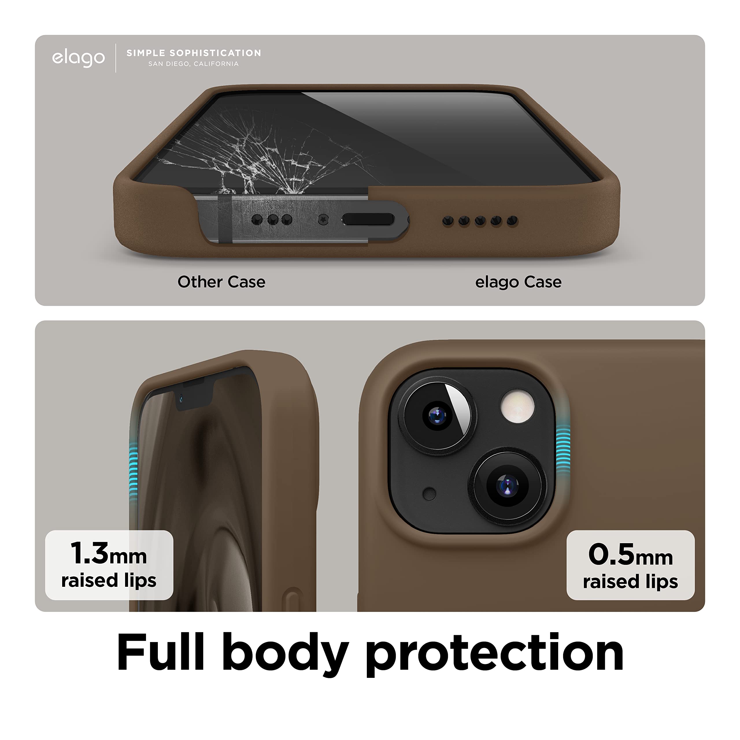 Foto 6 pulgar | Funda Elago Liquid Silicone Compatible Con Iphone 13 De 6.1 Pulgadas, Color Marrón - Venta Internacional.