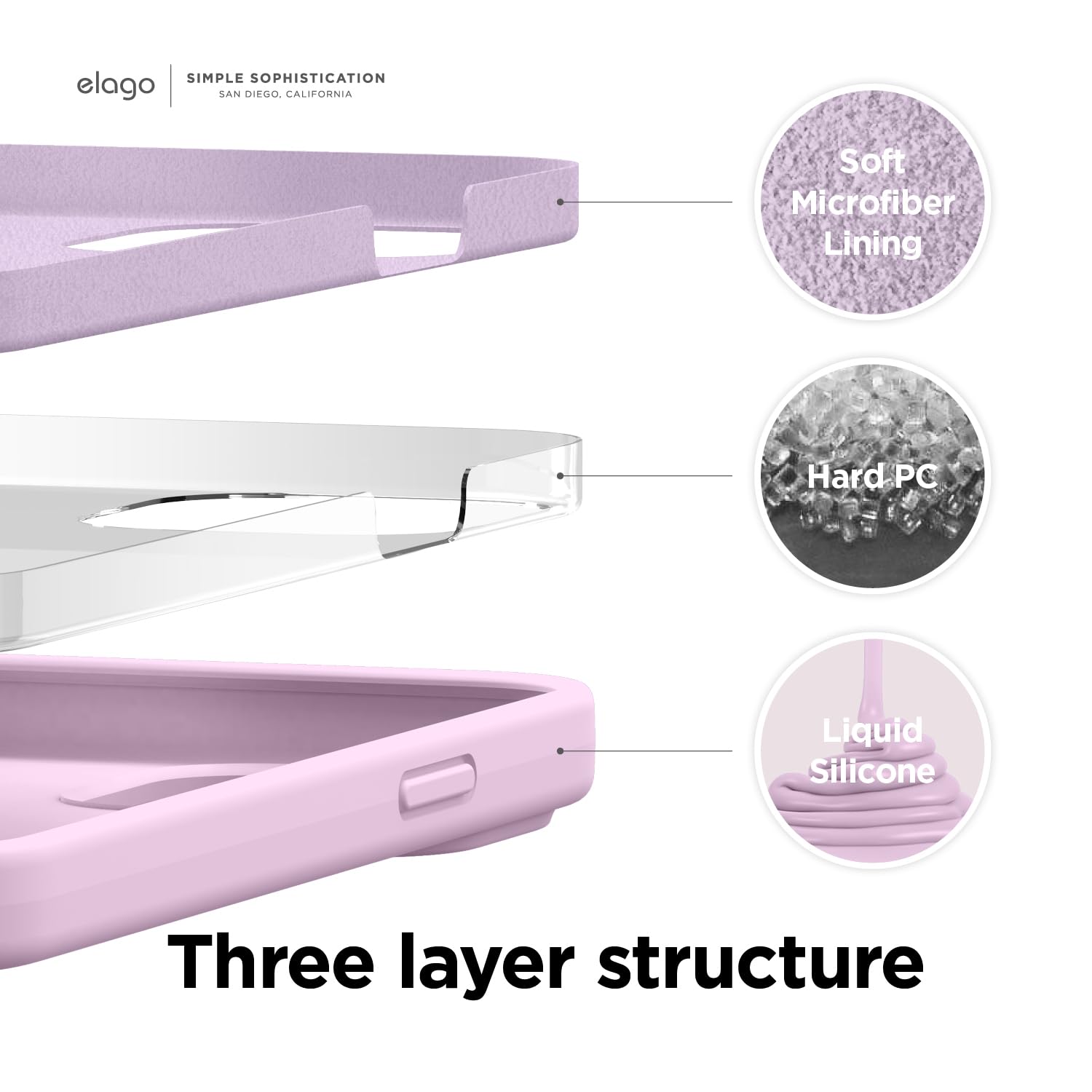 Foto 4 | Funda Elago Liquid Silicone Compatible Con Iphone 13 De 6.1 Pulgadas, Color Lila - Venta Internacional.