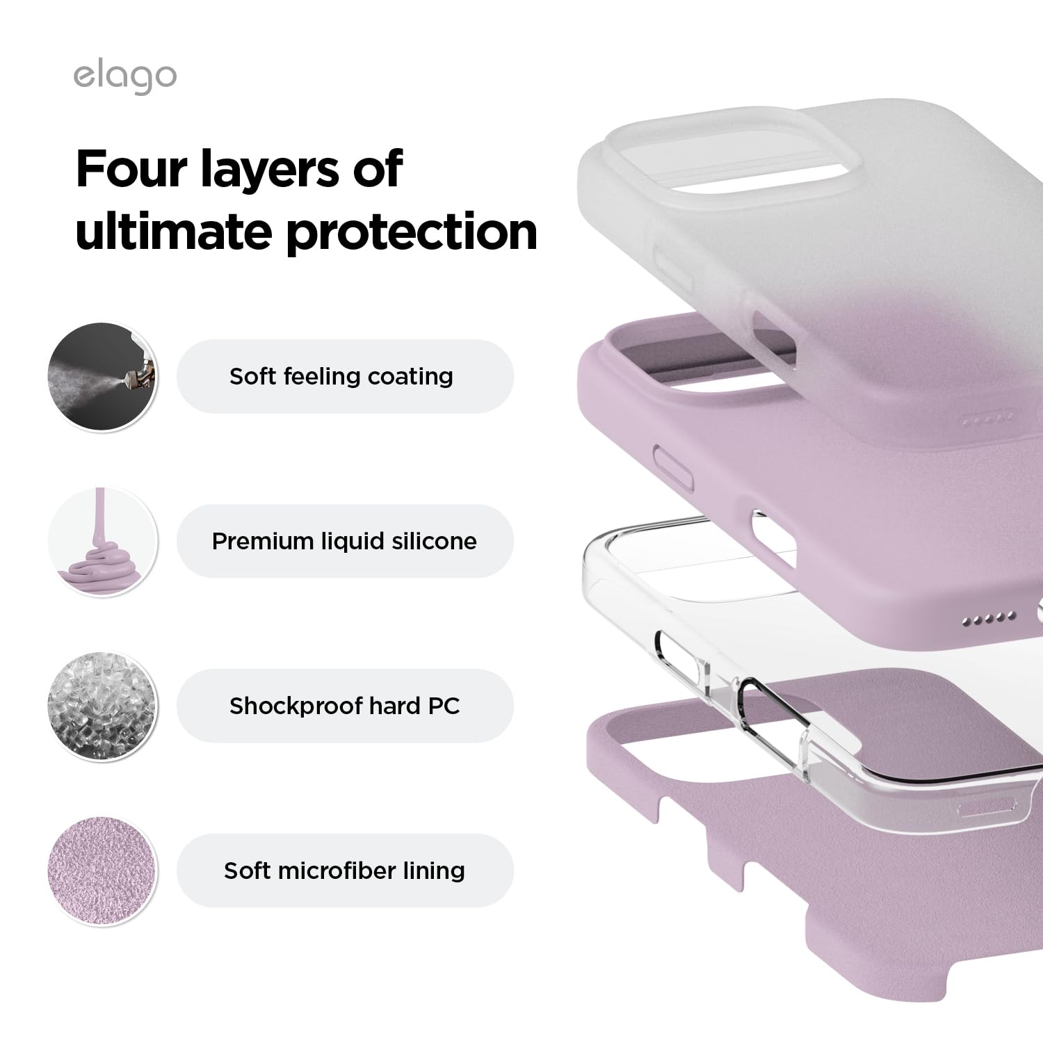 Foto 5 pulgar | Funda De Teléfono Elago Compatible Con Iphone 16 Pro Soft Purple - Venta Internacional.