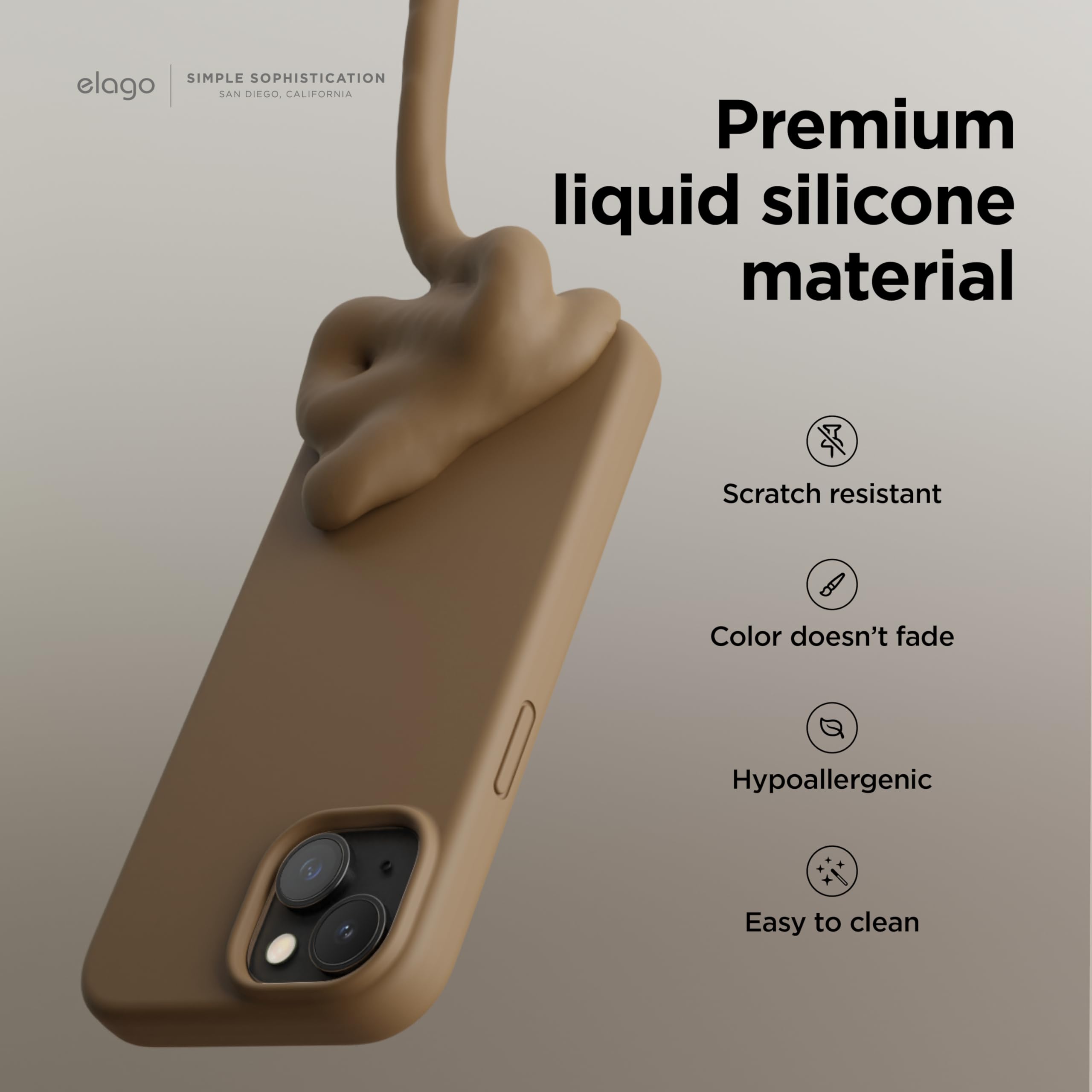 Foto 3 | Funda De Teléfono Elago Compatible Con Iphone 15 Plus De Silicona, Color Marrón - Venta Internacional.