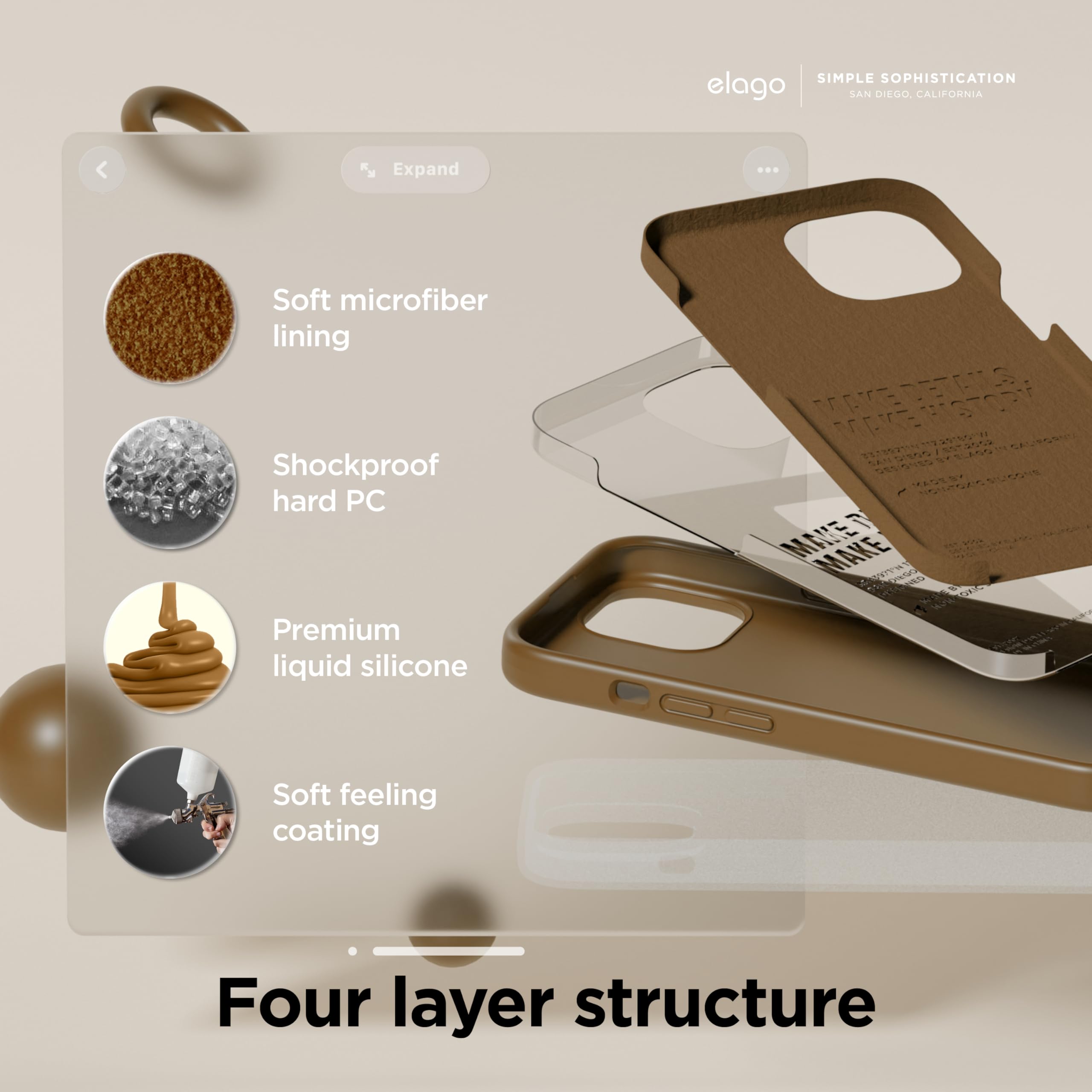 Foto 4 | Funda De Teléfono Elago Compatible Con Iphone 15 Plus De Silicona, Color Marrón - Venta Internacional.