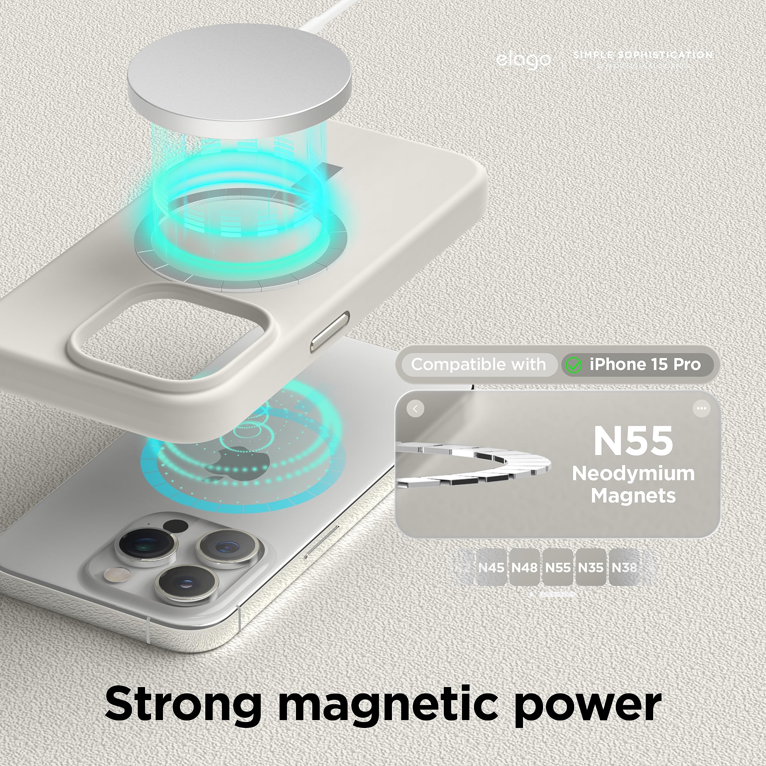 Foto 2 | Funda De Teléfono Elago Magnetic Silicone Para Iphone 15 Pro 6.1 - Venta Internacional.