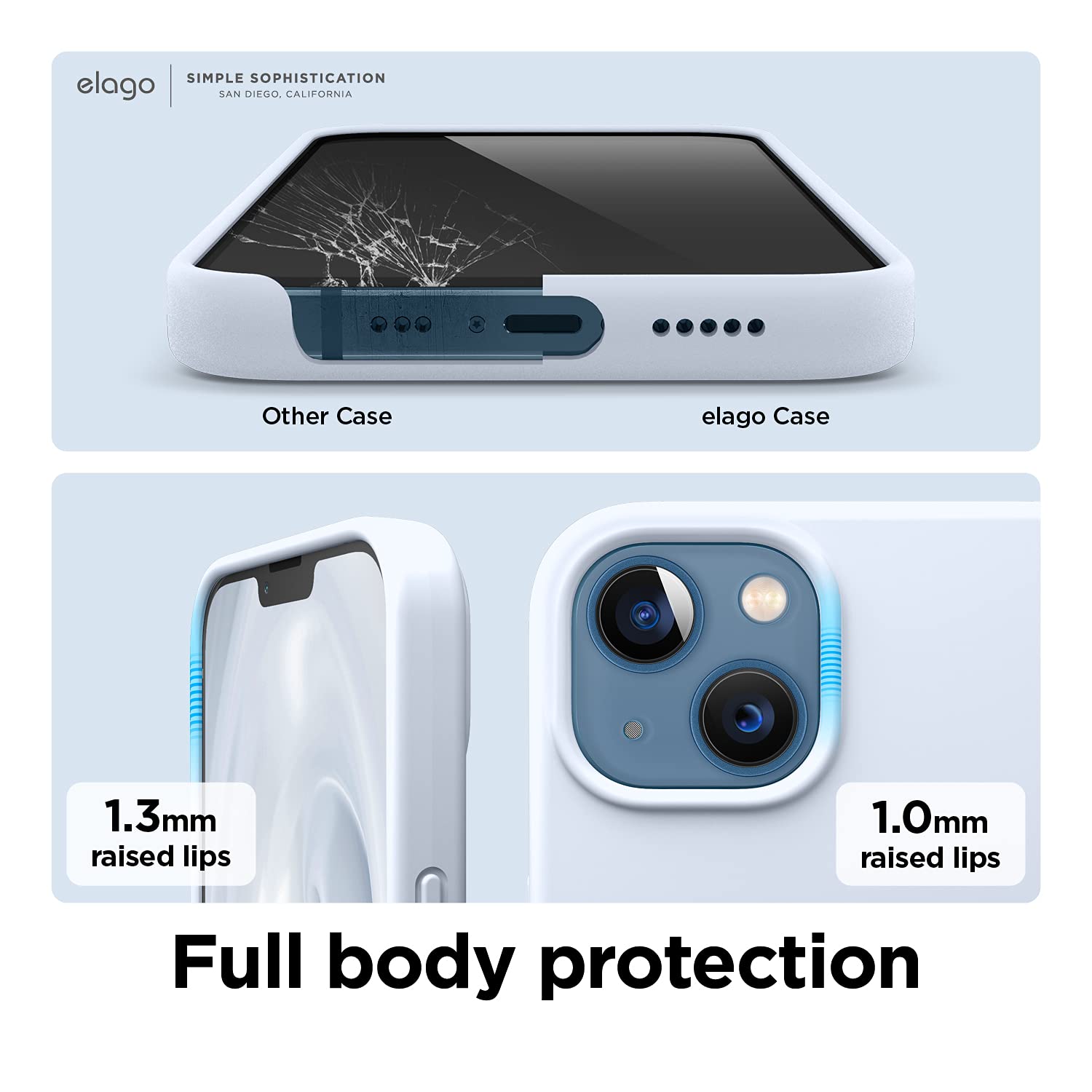 Foto 5 pulgar | Funda De Silicona Líquida Elago Para Iphone 13 De 6.1 Pulgadas, Azul Claro - Venta Internacional.