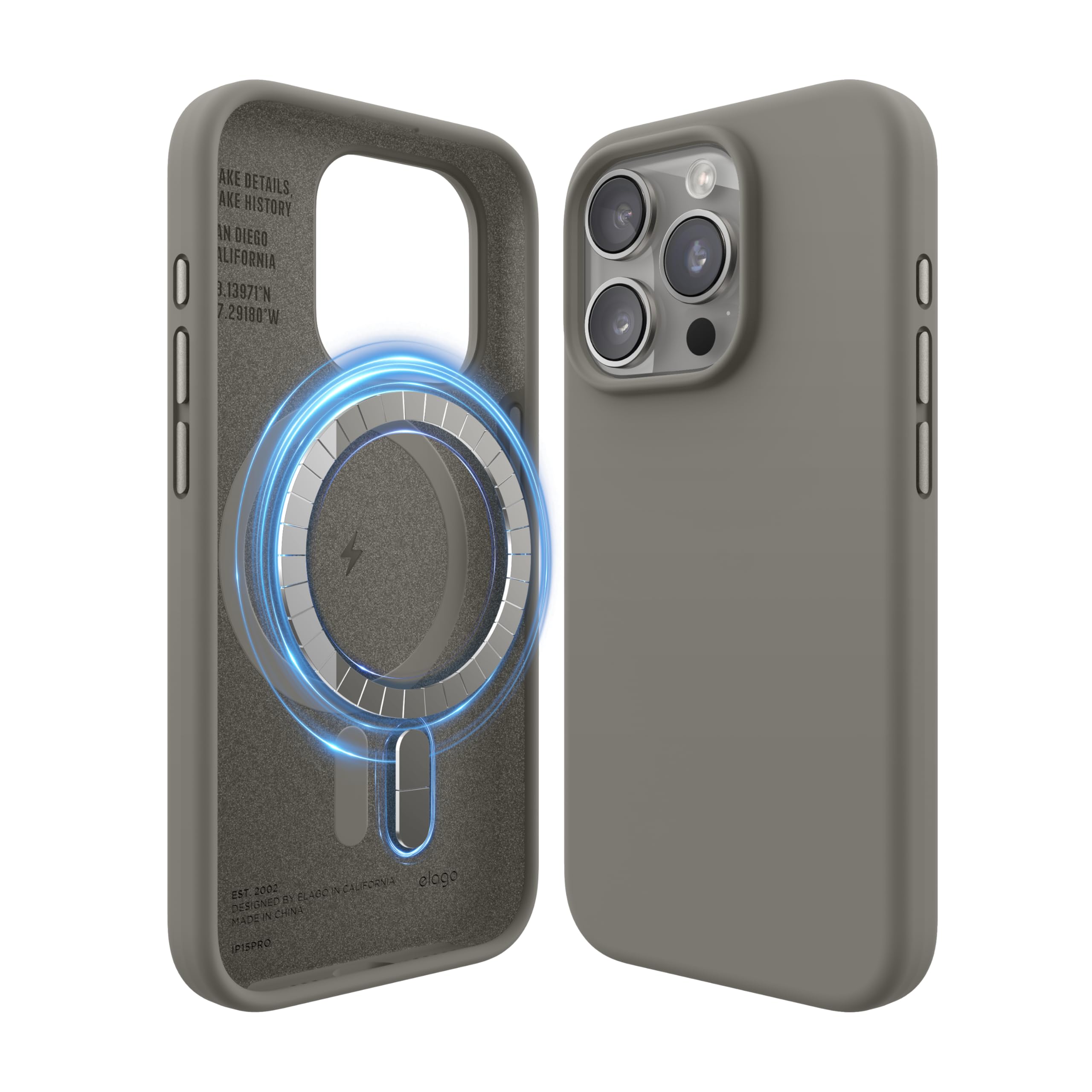 Foto 2 pulgar | Funda Elago Magnetic Silicone Para Iphone 15 Pro De 6.1 Pulgadas, Color Gris - Venta Internacional.