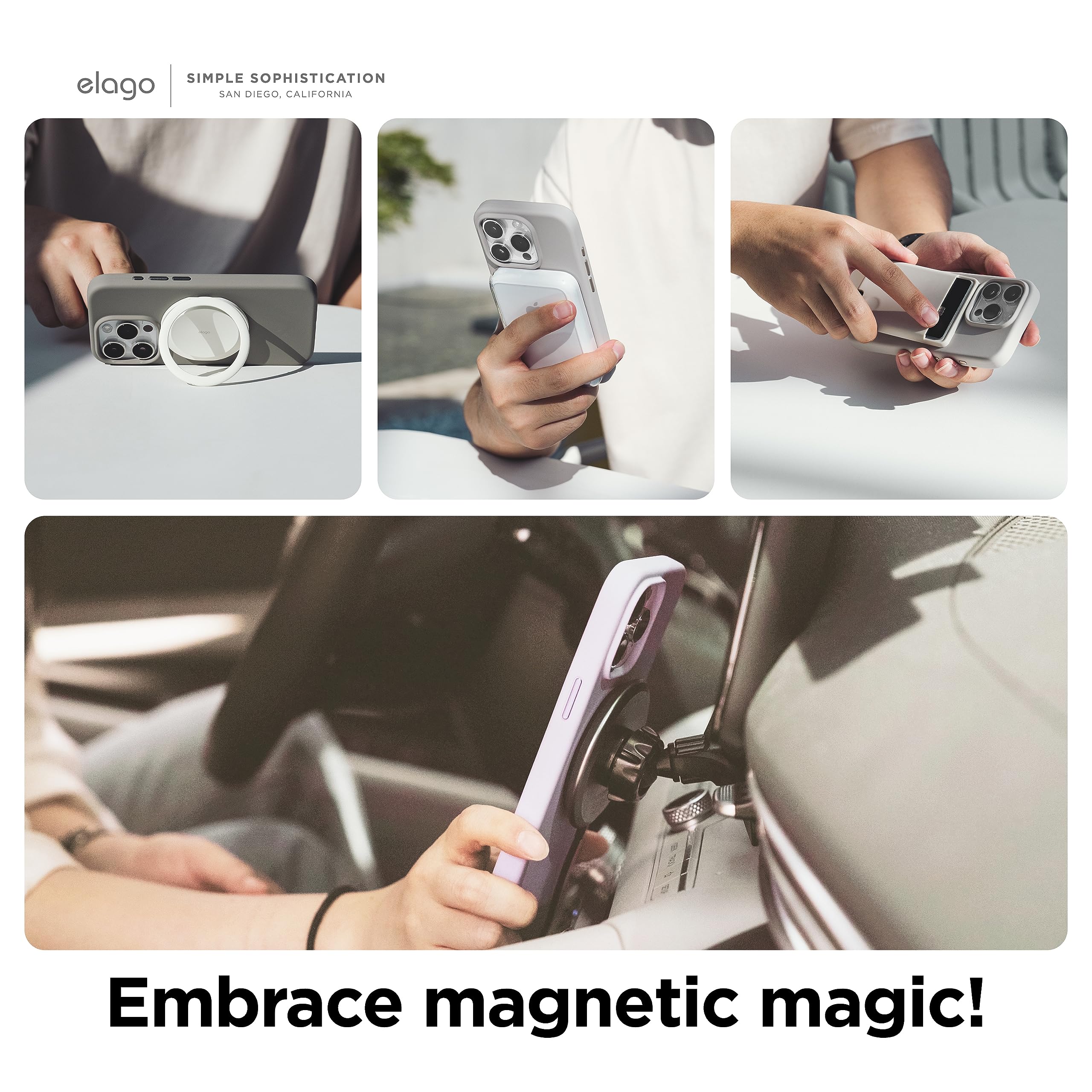 Foto 4 pulgar | Funda Elago Magnetic Silicone Para Iphone 15 Pro De 6.1 Pulgadas, Color Gris - Venta Internacional.