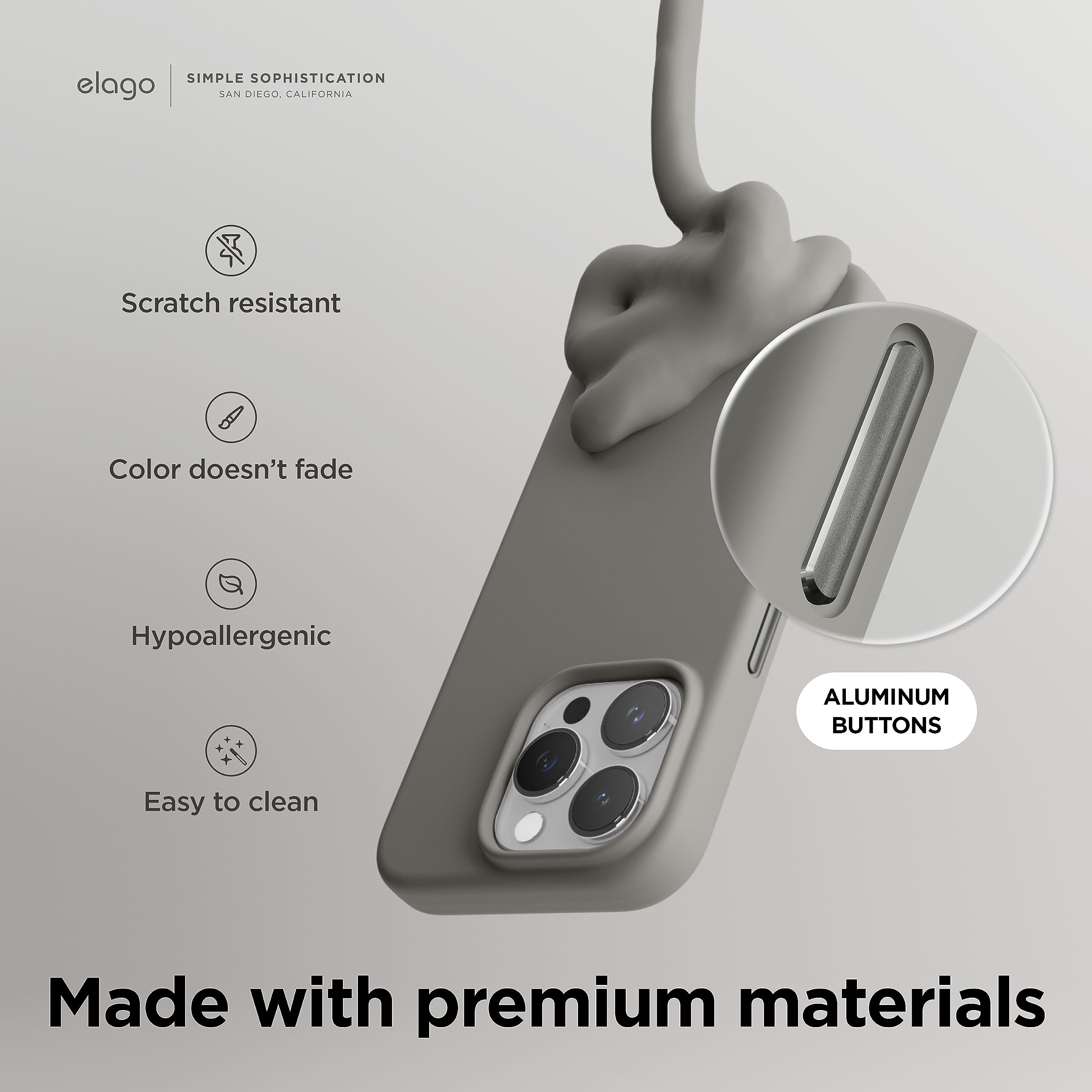 Foto 5 | Funda Elago Magnetic Silicone Para Iphone 15 Pro De 6.1 Pulgadas, Color Gris - Venta Internacional.
