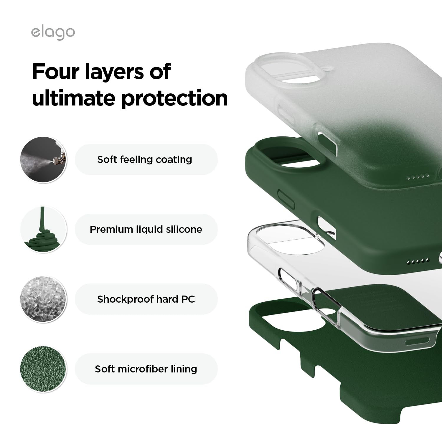 Foto 5 pulgar | Funda De Teléfono Elago Compatible Con Iphone 16, Silicona Líquida - Venta Internacional.