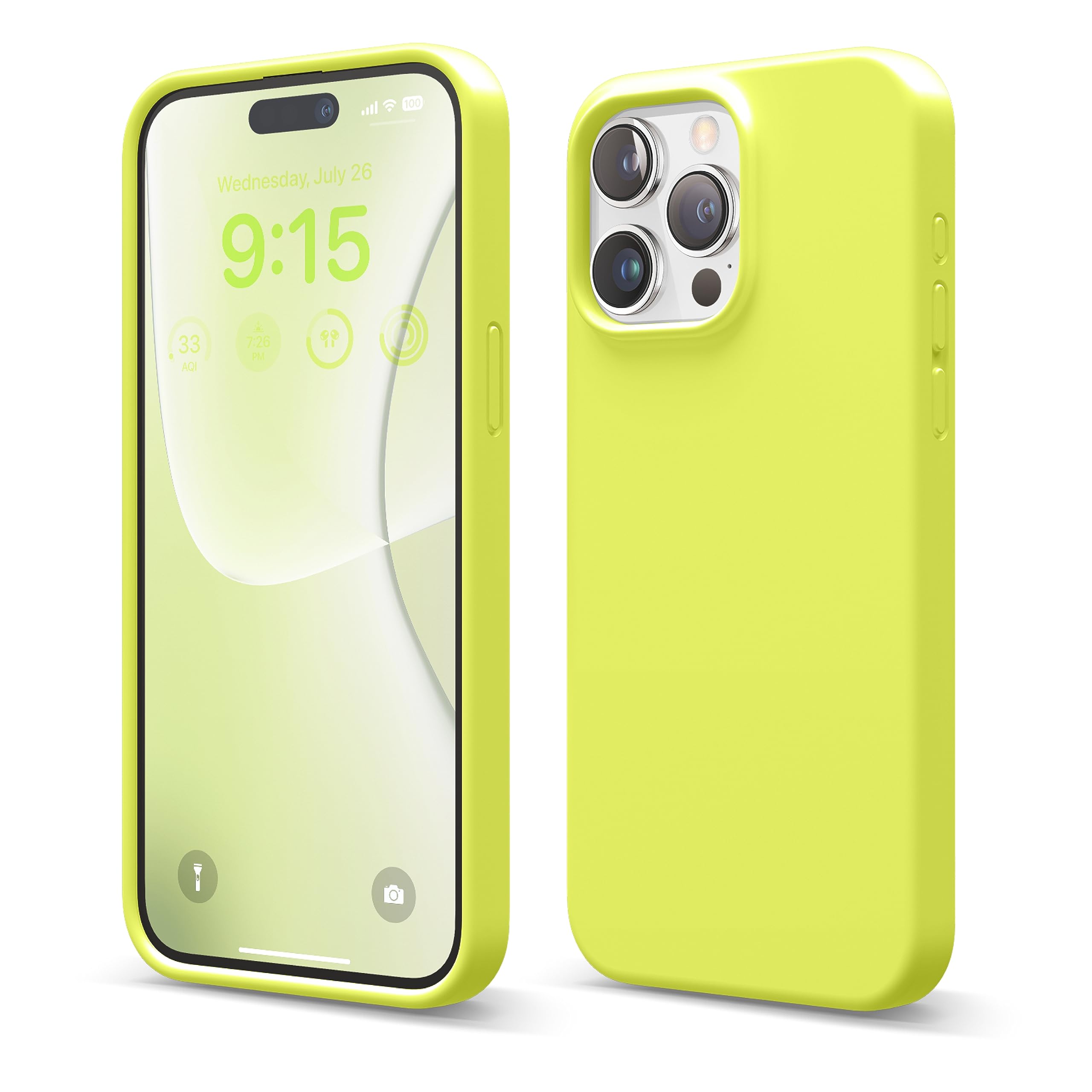 Funda De Silicona Líquida Elago Para Iphone 15 Pro Max Neon Yellow - Venta Internacional.