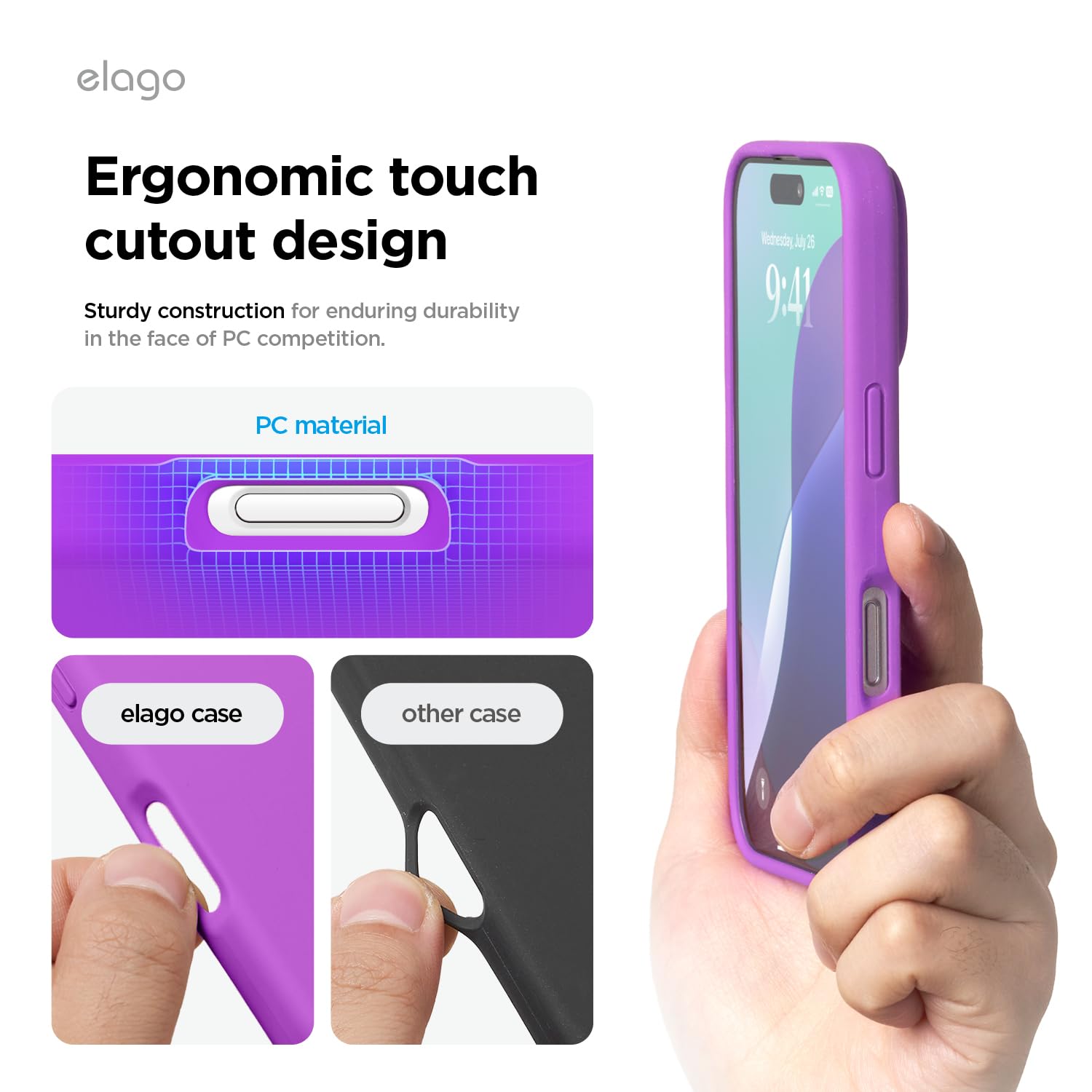 Foto 7 | Funda De Teléfono Elago Compatible Con Iphone 16 Pro Silicone Purp - Venta Internacional.