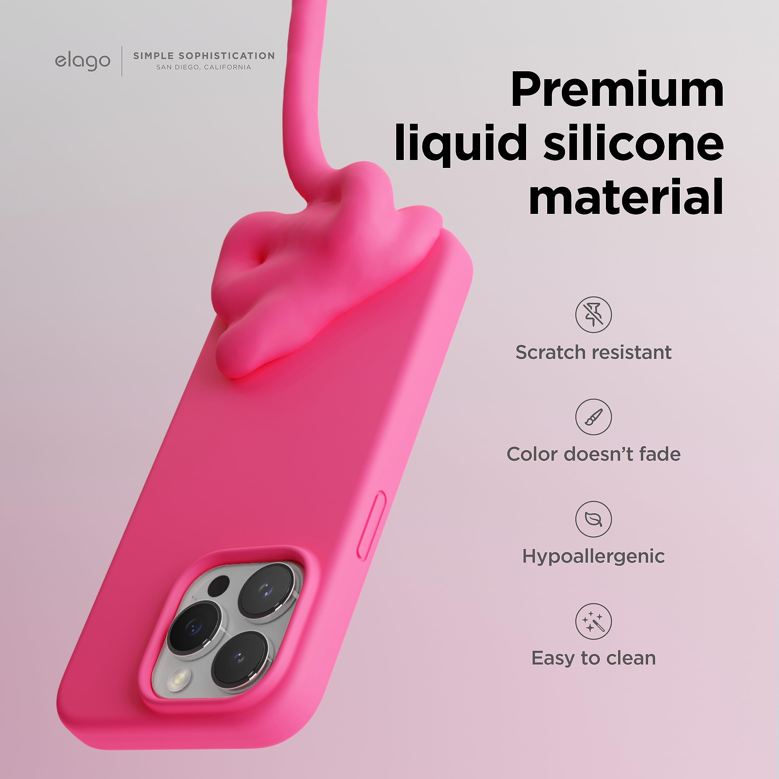 Foto 3 | Funda De Silicona Líquida Elago Para Iphone 15 Pro, Color Rosa - Venta Internacional.