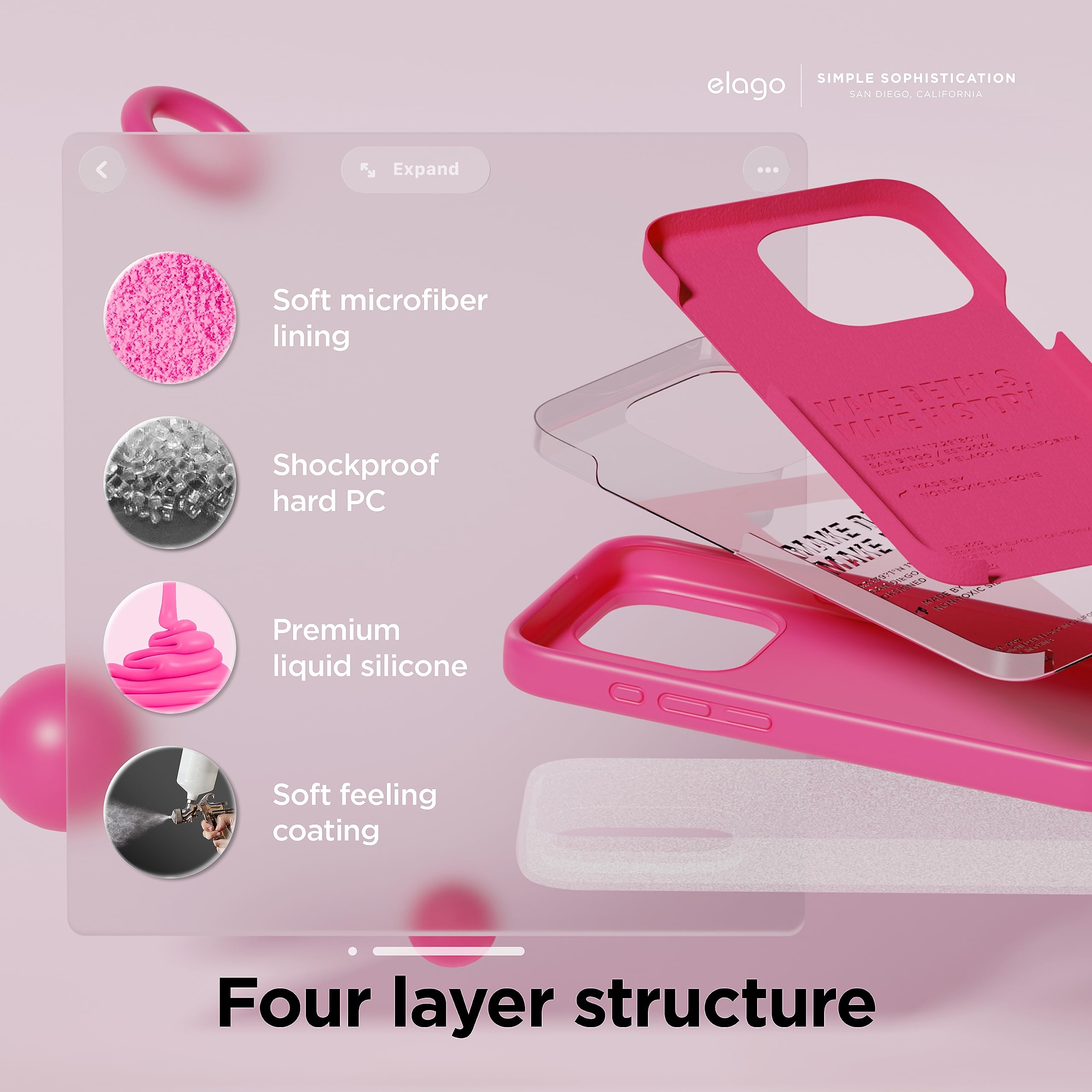 Foto 4 | Funda De Silicona Líquida Elago Para Iphone 15 Pro, Color Rosa - Venta Internacional.