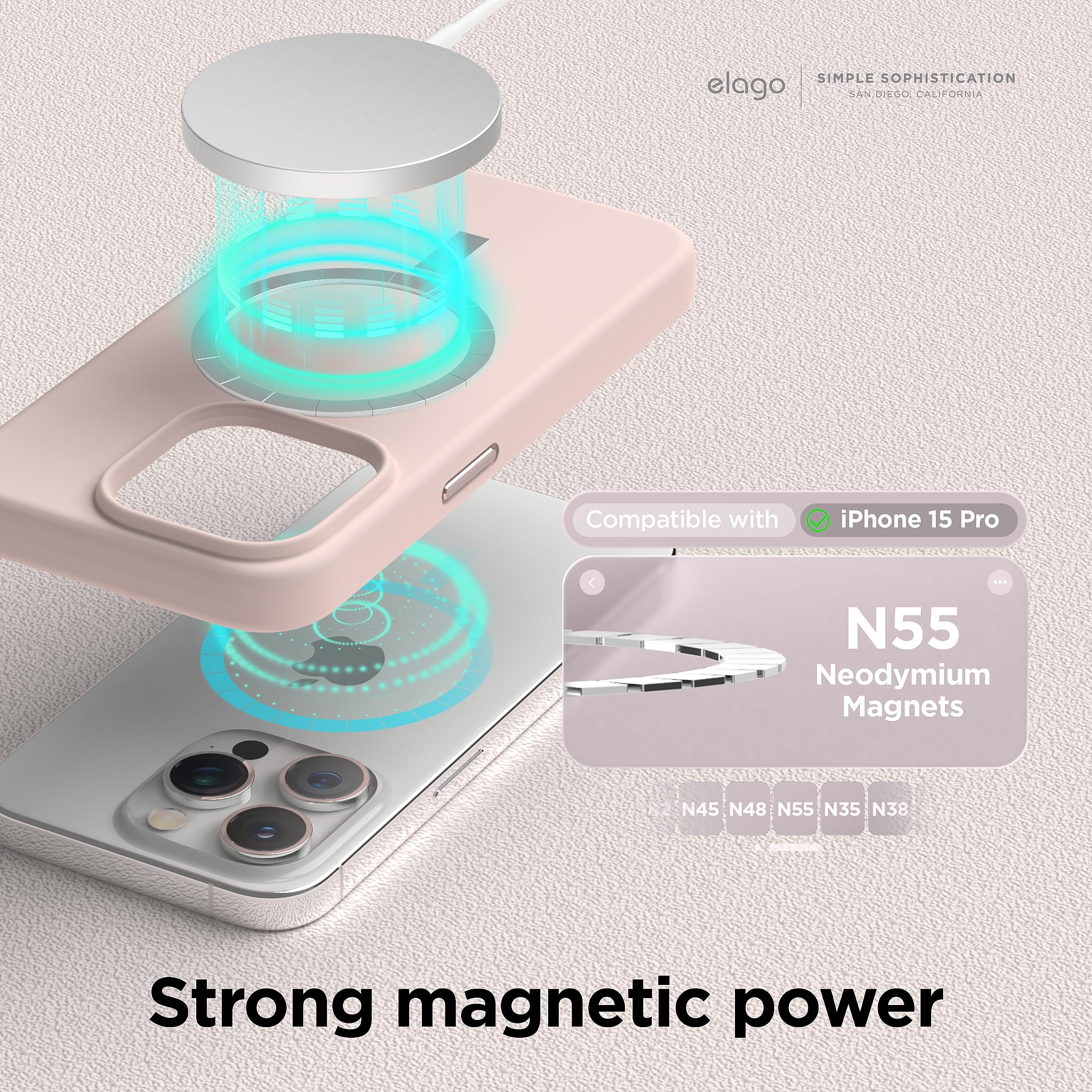 Foto 3 pulgar | Funda De Teléfono Elago Magnetic Silicone Para Iphone 15 Pro 6.1 - Venta Internacional.