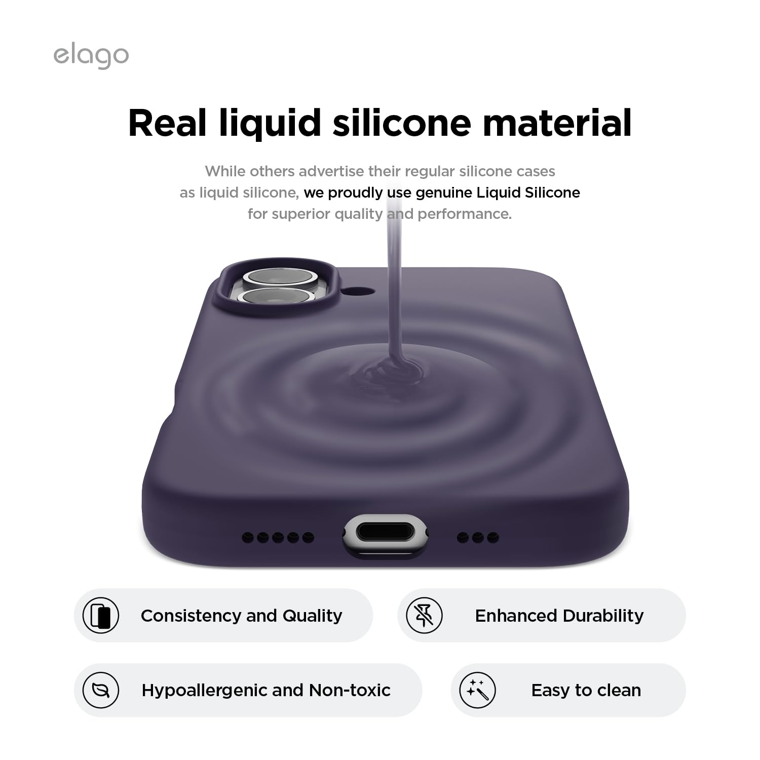 Foto 3 | Funda De Teléfono Elago Compatible Con Iphone 16, Silicona Líquida - Venta Internacional.