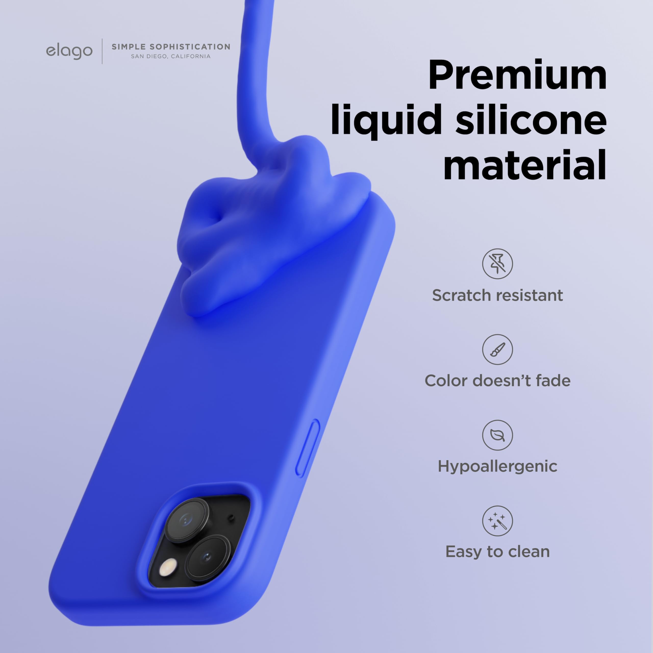 Foto 3 | Funda De Silicona Líquida Elago Para Iphone 15 Plus, Color Azul Cobalto - Venta Internacional.