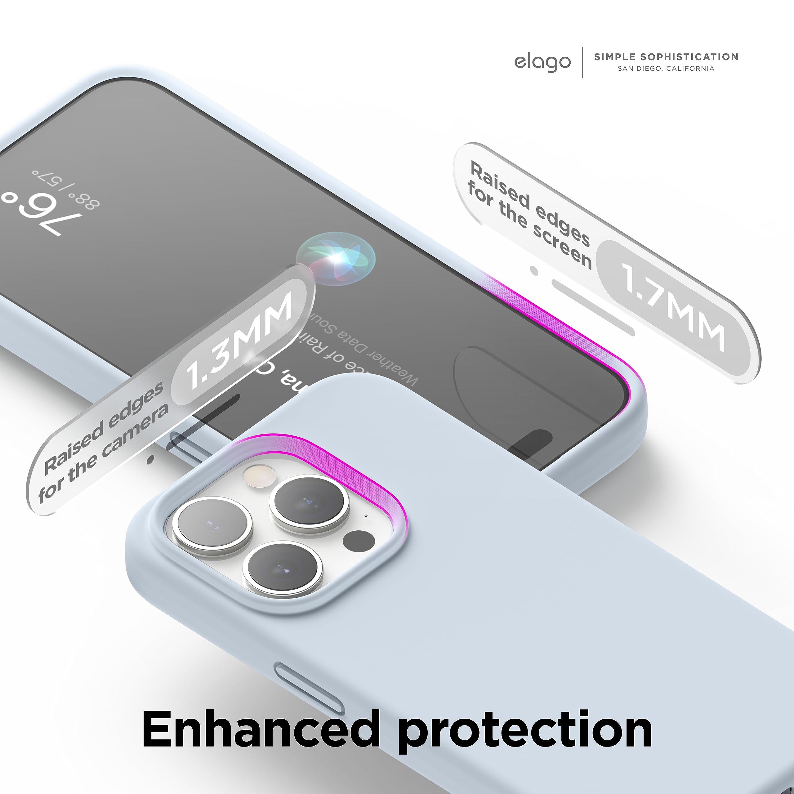 Foto 6 pulgar | Funda De Silicona Líquida Elago Para Iphone 15 Pro Max, Azul Claro - Venta Internacional.