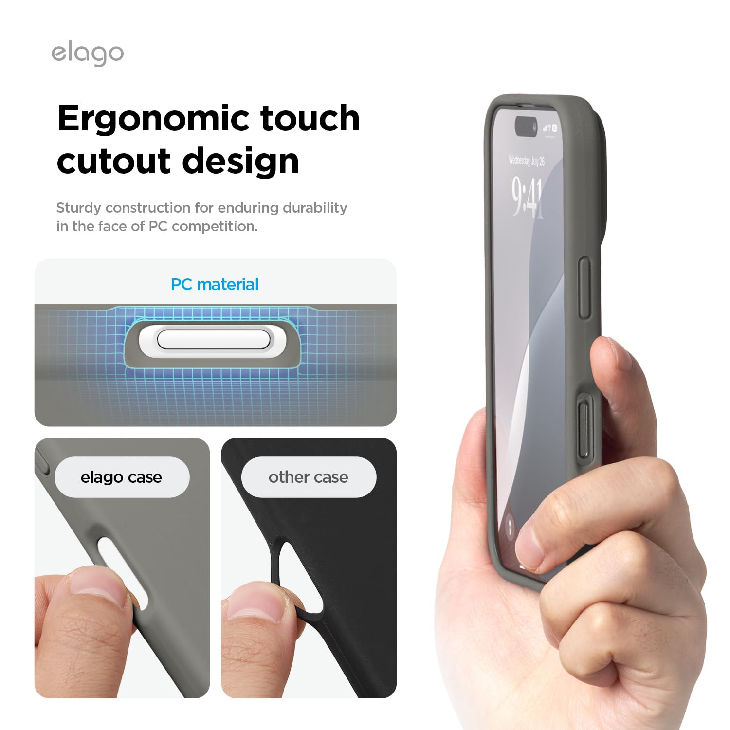 Foto 8 pulgar | Funda De Teléfono Elago Compatible Con Iphone 16 Pro, Silicona Gris - Venta Internacional.