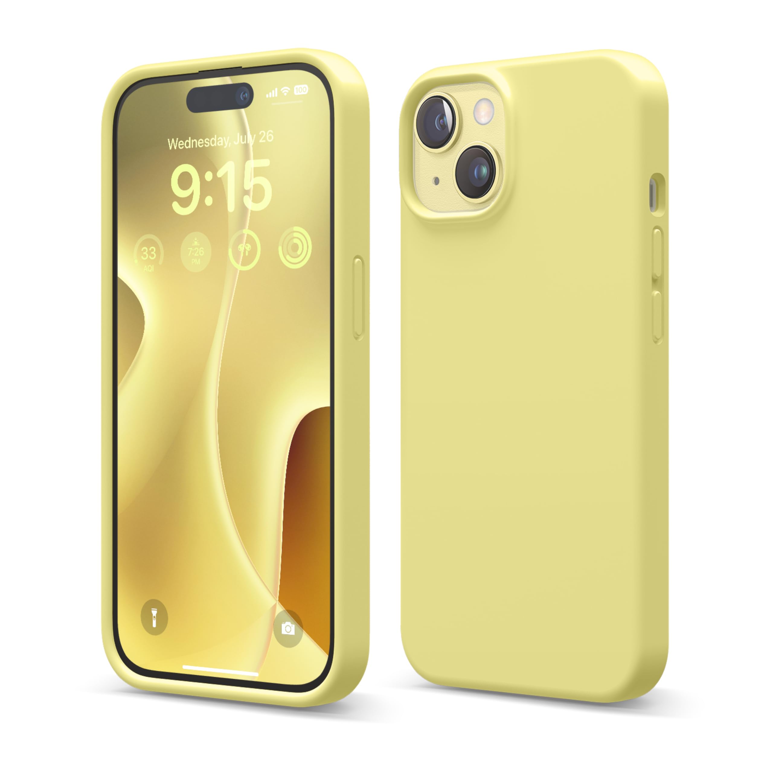 Funda Elago Liquid Silicone Compatible Con Iphone 15, Color Amarillo - Venta Internacional.