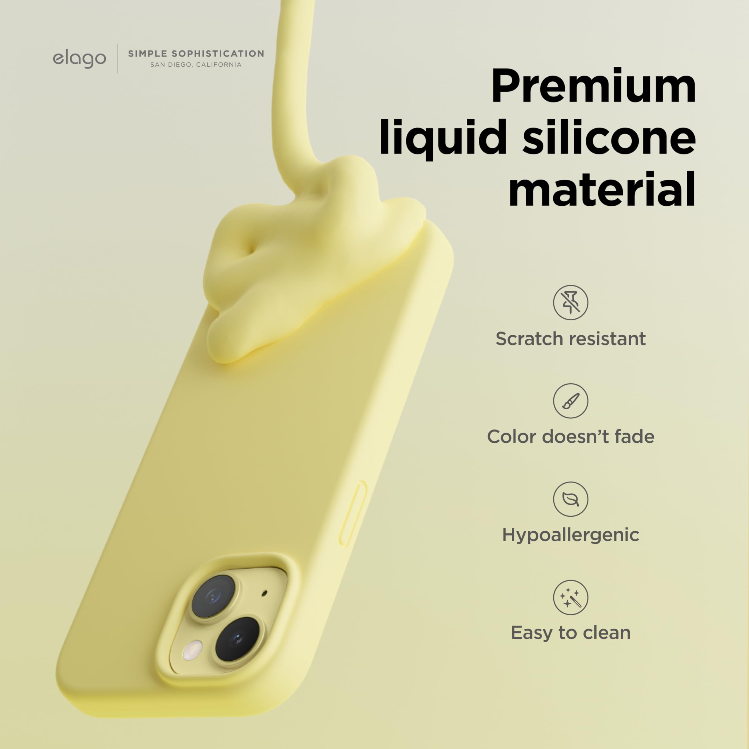 Foto 3 | Funda Elago Liquid Silicone Compatible Con Iphone 15, Color Amarillo - Venta Internacional.