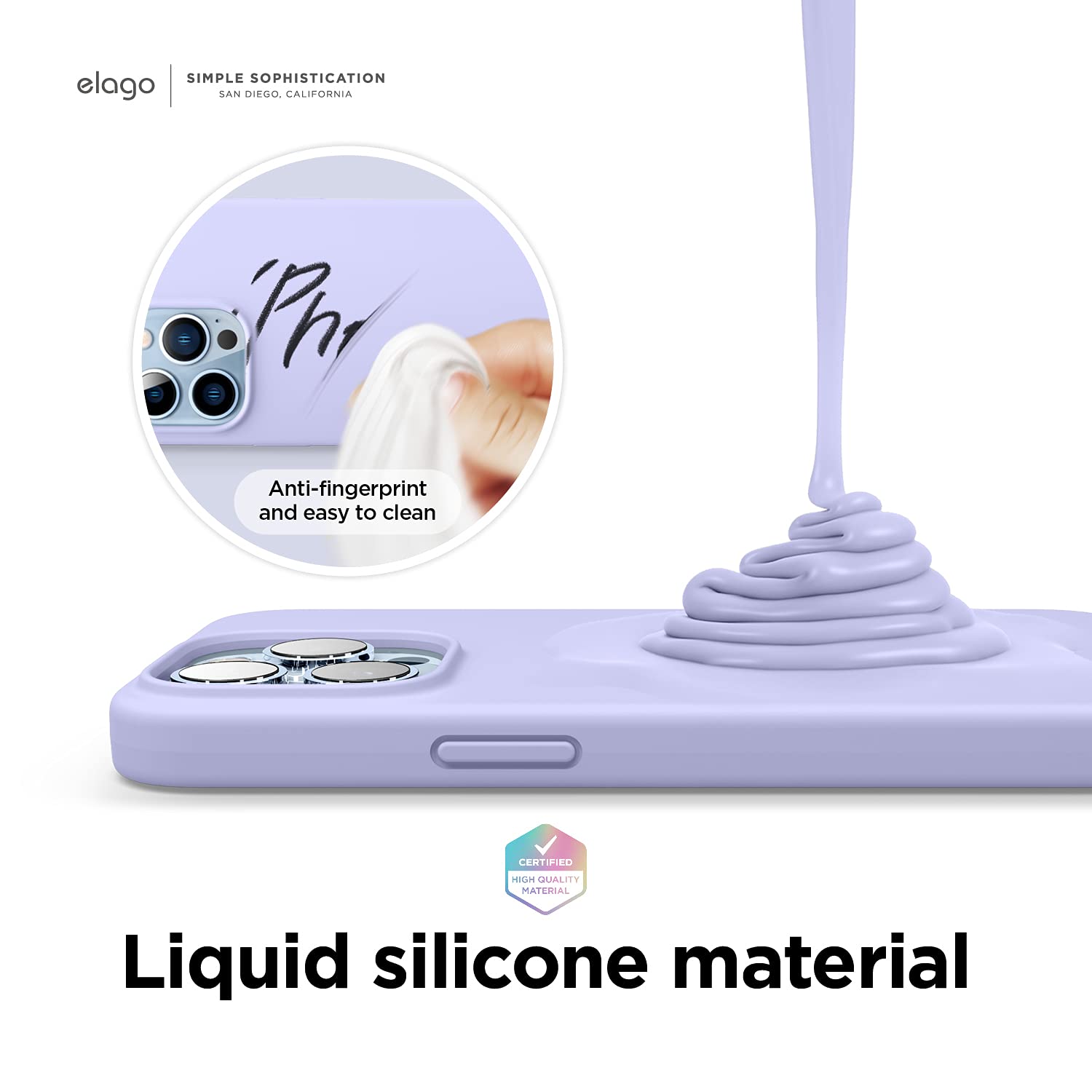 Foto 4 pulgar | Funda De Silicona Líquida Elago Para Iphone 13 Pro Max, Color Malva - Venta Internacional.