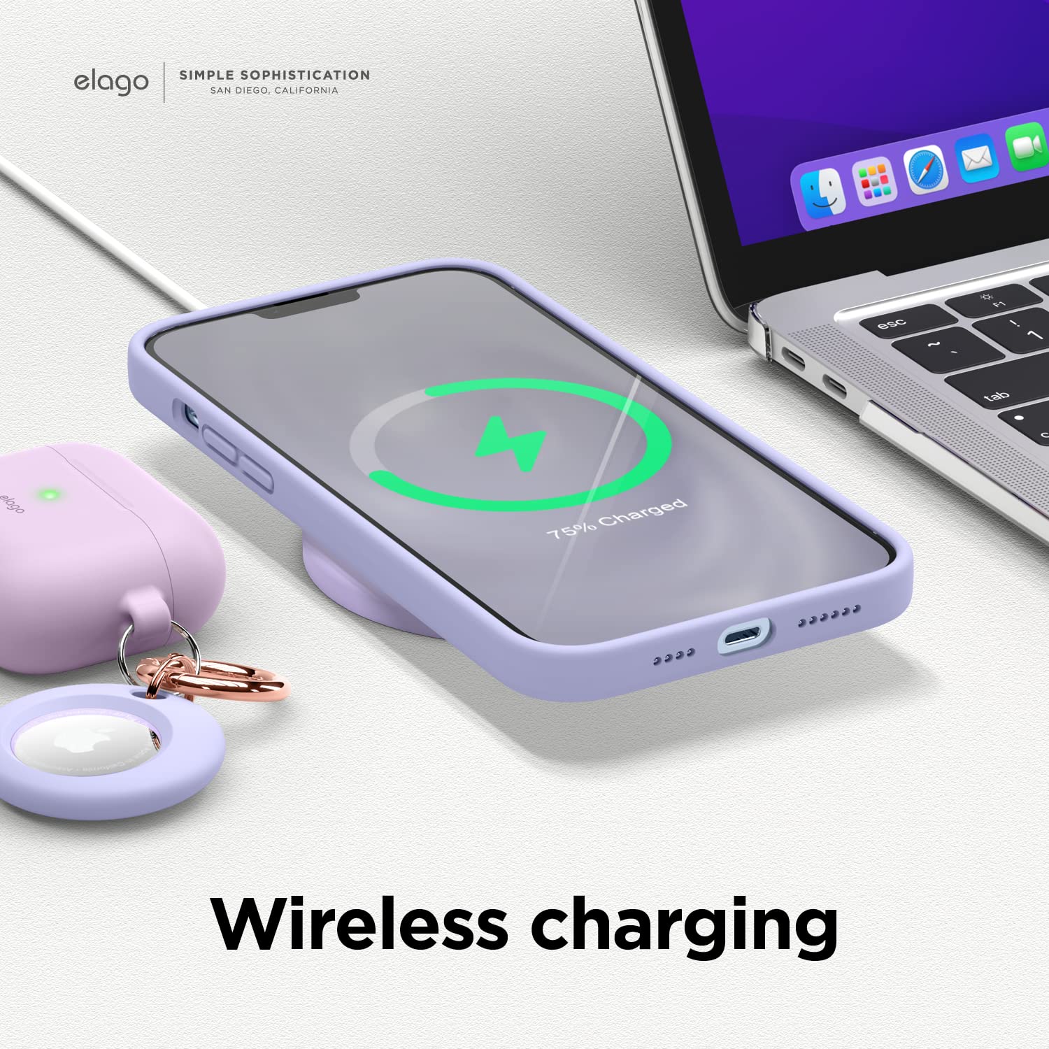 Foto 7 | Funda De Silicona Líquida Elago Para Iphone 13 Pro Max, Color Malva - Venta Internacional.