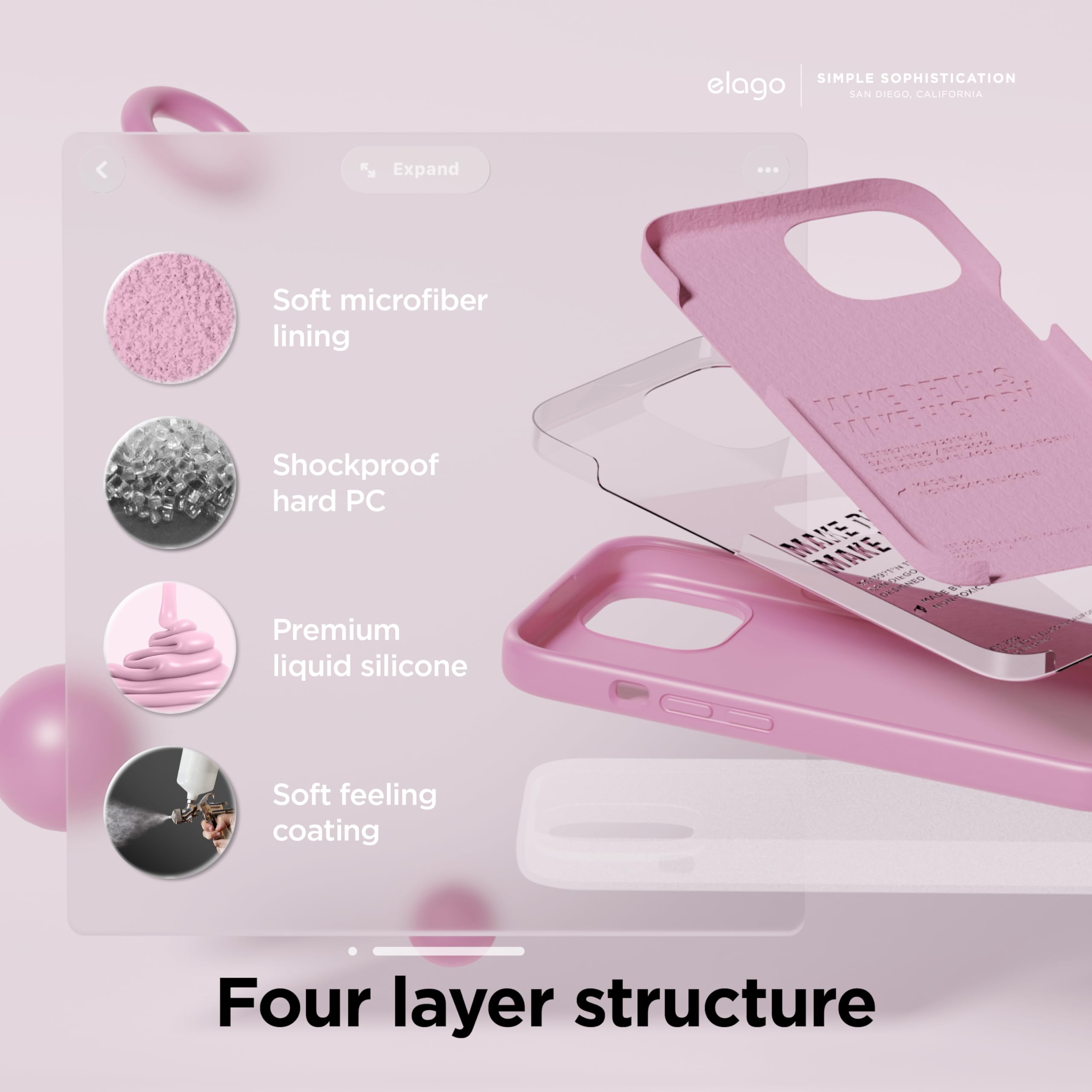 Foto 4 | Funda De Silicona Líquida Elago Para Iphone 15, Color Rosa Intenso - Venta Internacional.