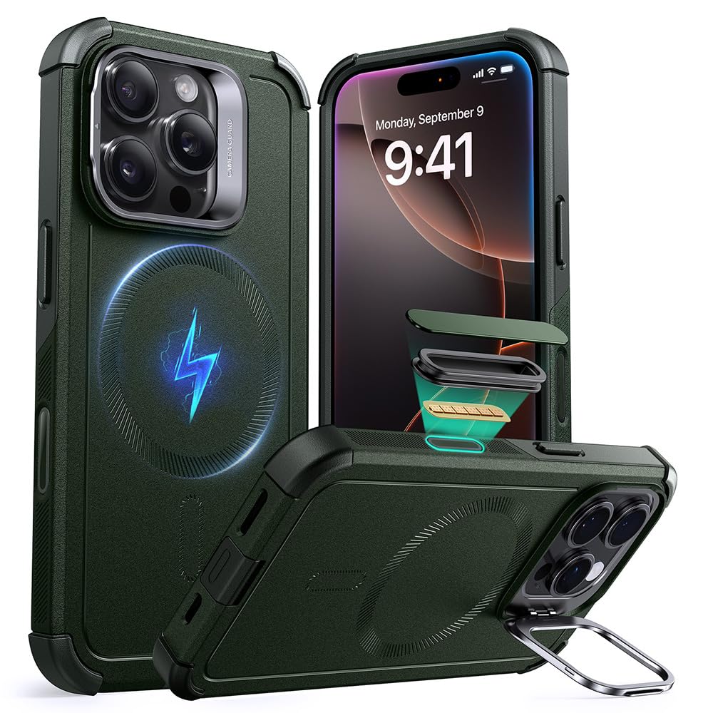 Funda Esr Para Iphone 16 Pro Con Soporte De 7 M, Color Verde - Venta Internacional.