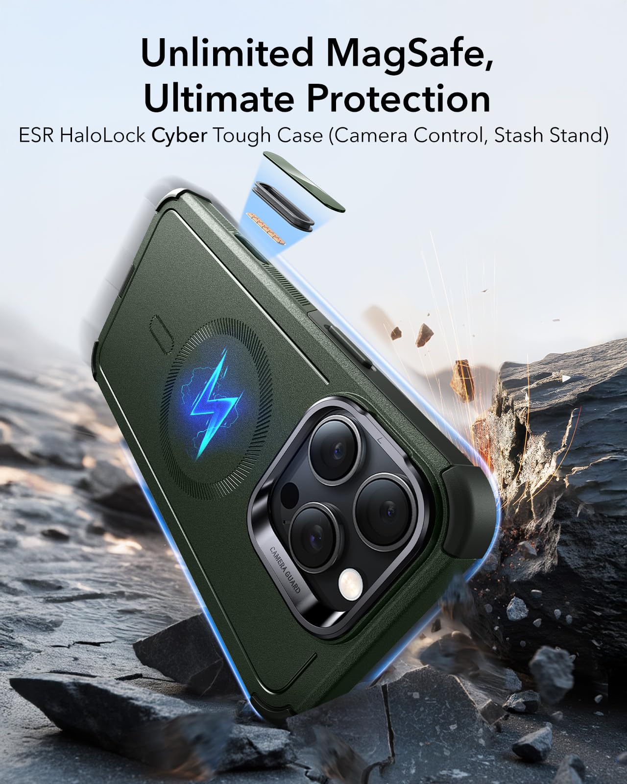 Foto 3 pulgar | Funda Esr Para Iphone 16 Pro Con Soporte De 7 M, Color Verde - Venta Internacional.