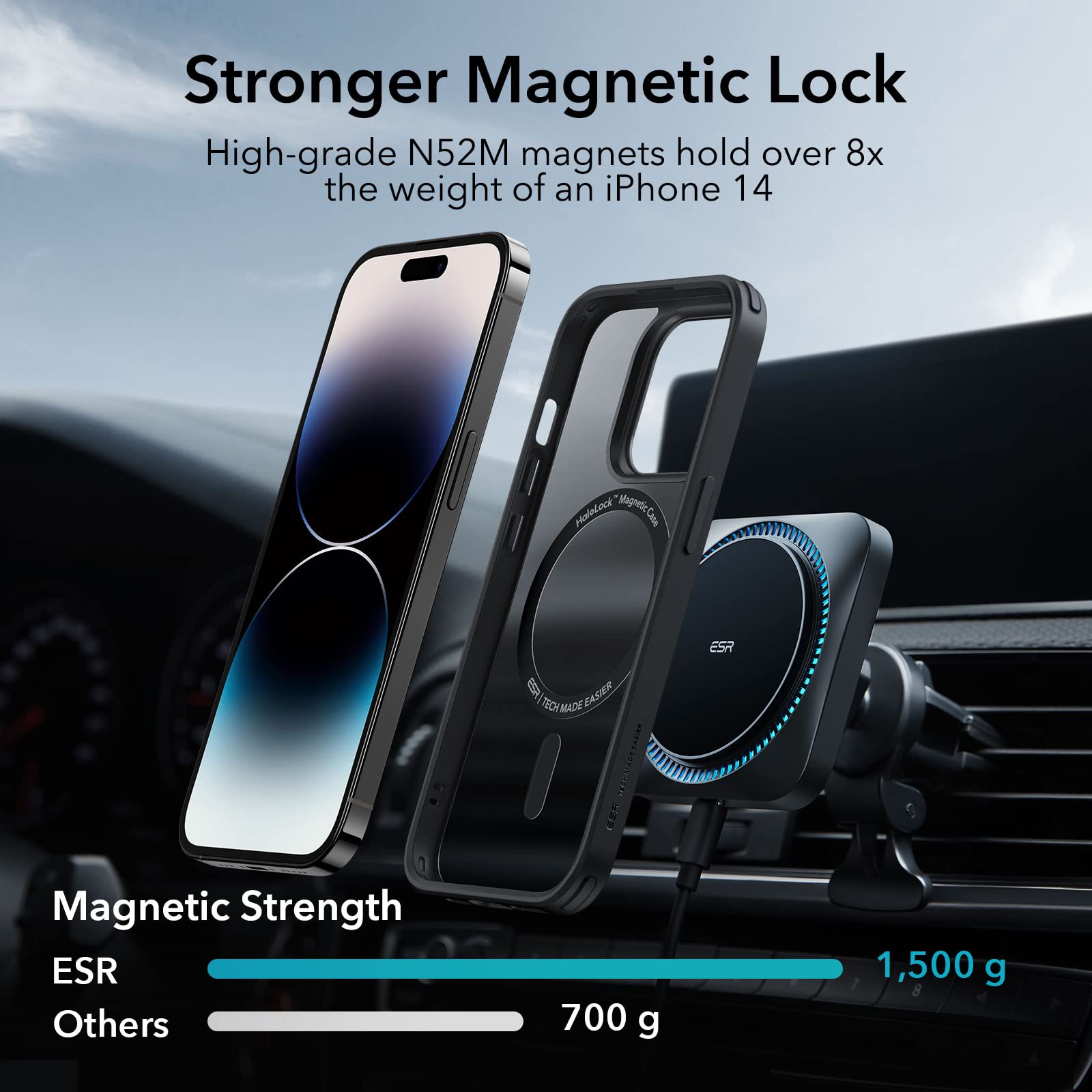 Foto 6 pulgar | Funda Esr Para Iphone 14 Pro Con Magsafe, Negra A Prueba De Golpes - Venta Internacional.