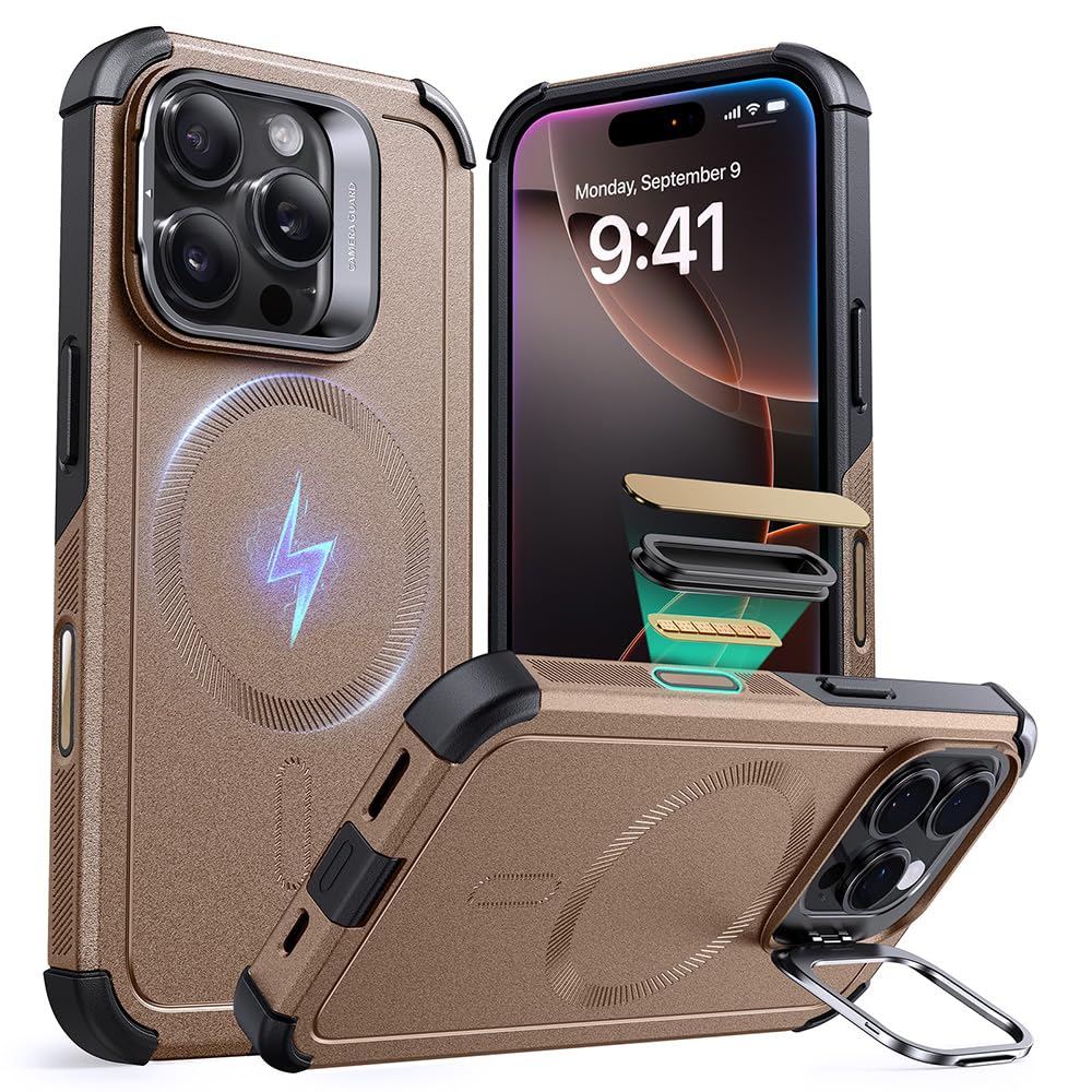 Foto 2 pulgar | Funda De Teléfono Esr Para Iphone 16 Pro Con Soporte De 7 M De Caída, Oro Rosa - Venta Internacional.