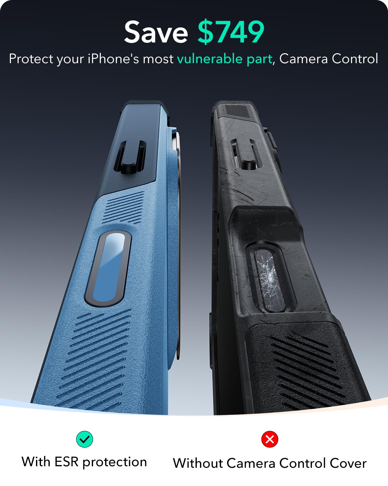 Foto 4 pulgar | Funda De Teléfono Esr Para Iphone 16 Con Soporte, Magsafe, Azul Claro - Venta Internacional.