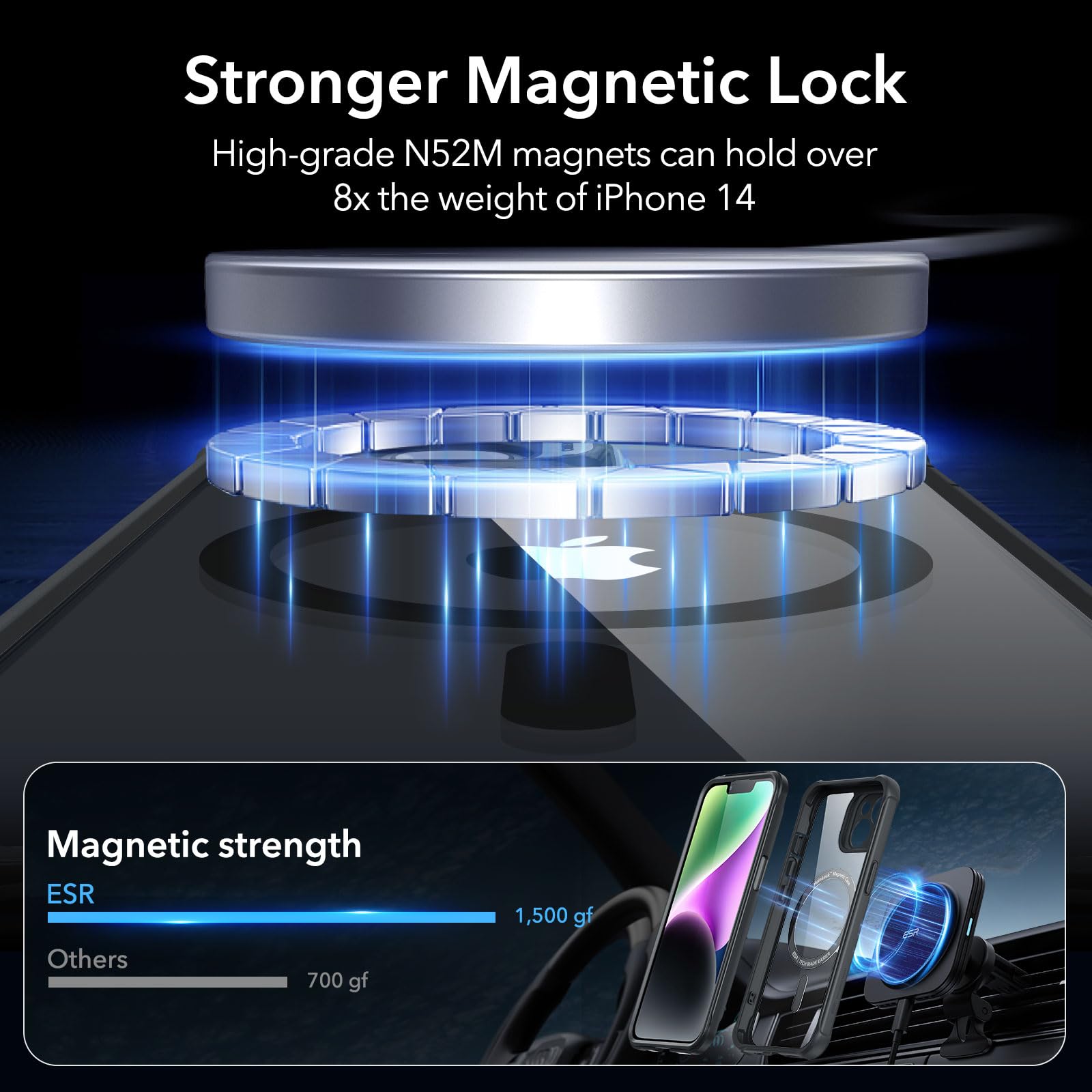 Foto 5 | Funda De Teléfono Esr Para Iphone 14 Con Vidrio Templado Negro Transparente - Venta Internacional.