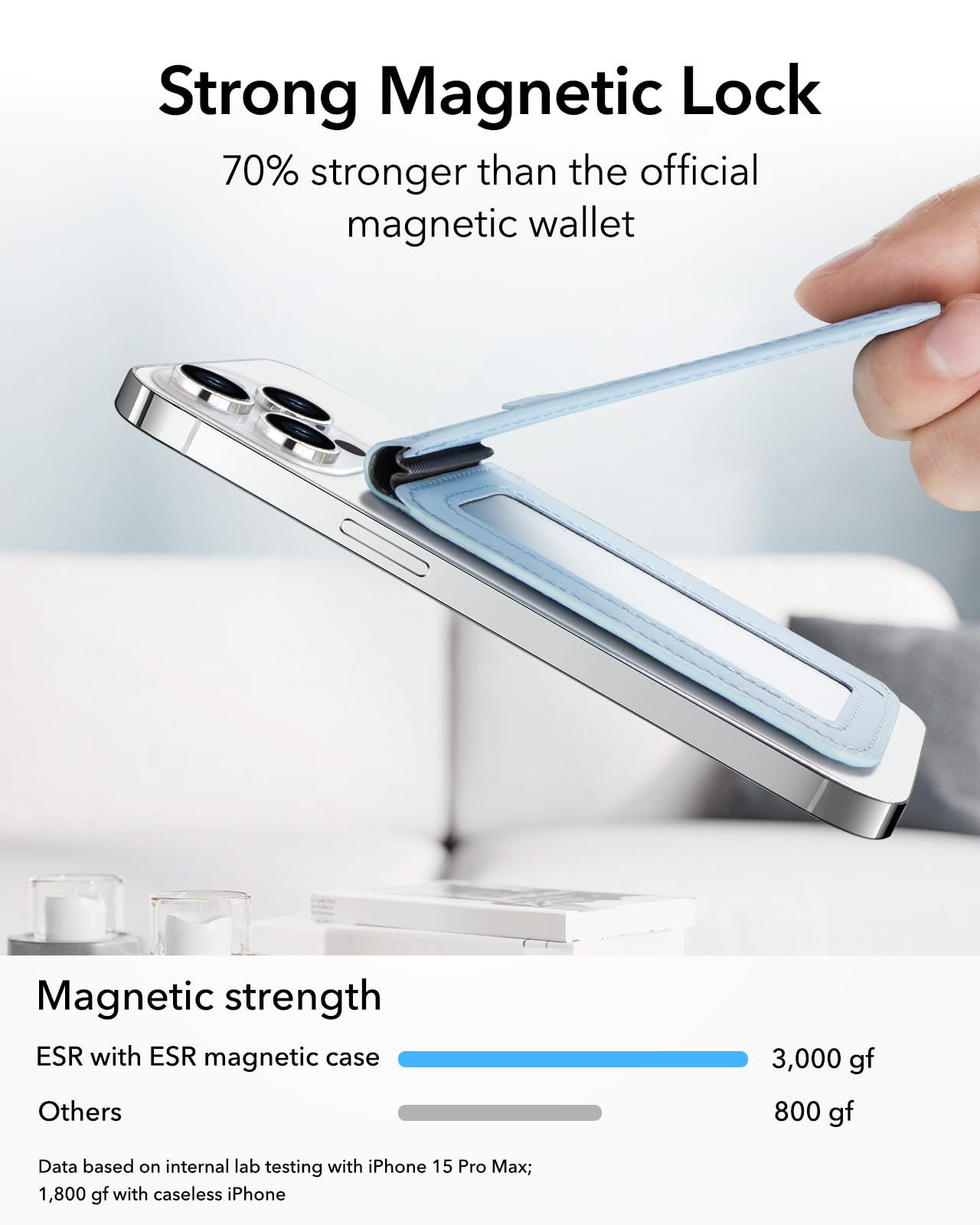 Foto 2 | Cartera Magnética Esr Halolock Para Iphone 16/15/14/13/12 Azul - Venta Internacional.