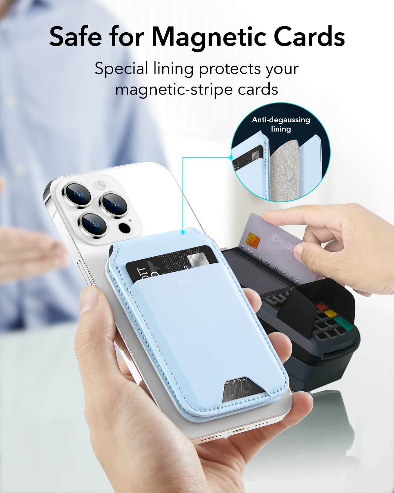 Foto 6 pulgar | Cartera Magnética Esr Halolock Para Iphone 16/15/14/13/12 Azul - Venta Internacional.