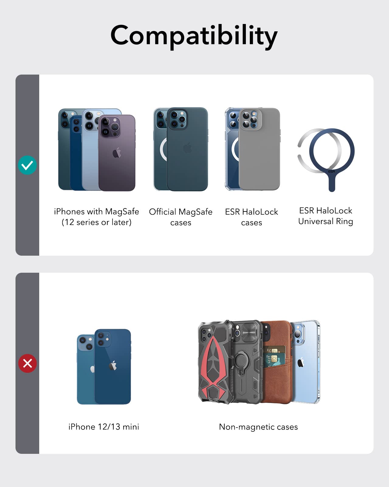 Foto 8 pulgar | Cartera Magnética Esr Halolock Para Iphone 16/15/14/13/12 Azul - Venta Internacional.
