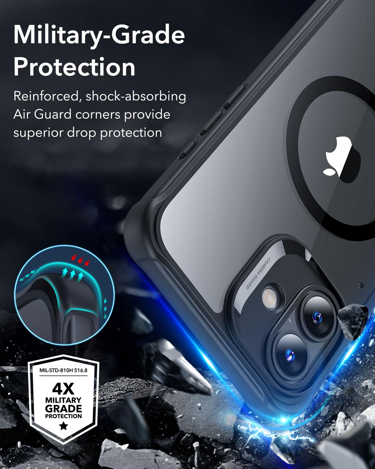 Foto 5 pulgar | Funda De Teléfono Esr Para Iphone 16 Con Vidrio Templado Negro Transparente - Venta Internacional.