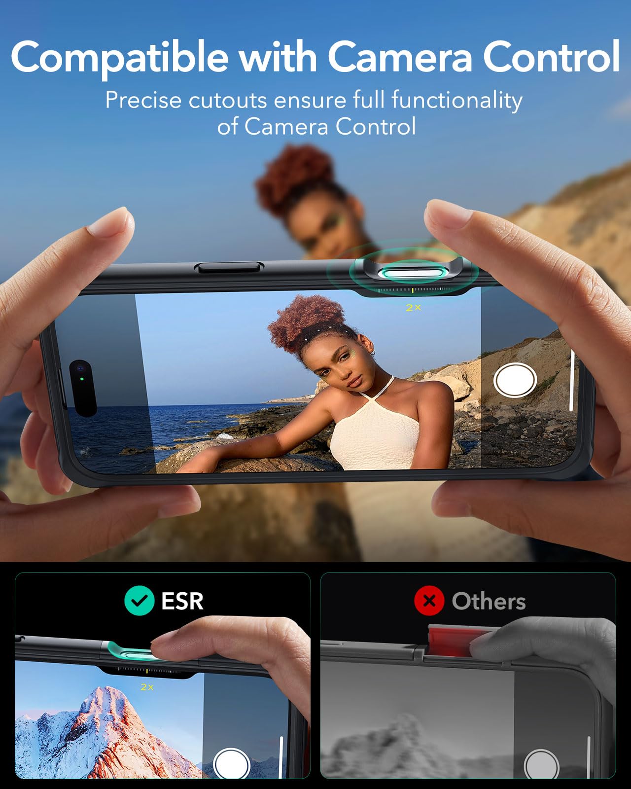 Foto 7 pulgar | Funda De Teléfono Esr Para Iphone 16 Con Vidrio Templado Negro Transparente - Venta Internacional.