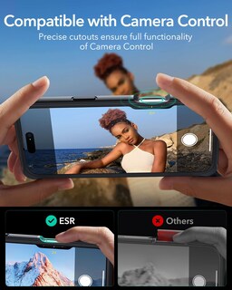 Foto 6 | Funda De Teléfono Esr Para Iphone 16 Con Vidrio Templado Negro Transparente - Venta Internacional.