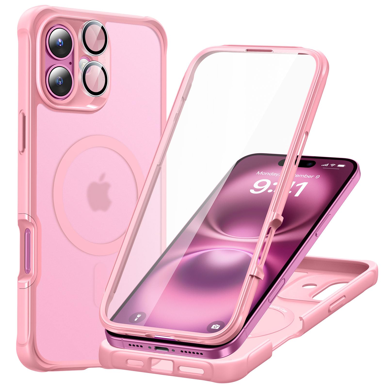 Foto 2 pulgar | Funda De Teléfono Esr Para Iphone 16 Plus Con Vidrio Templado Rosa - Venta Internacional.