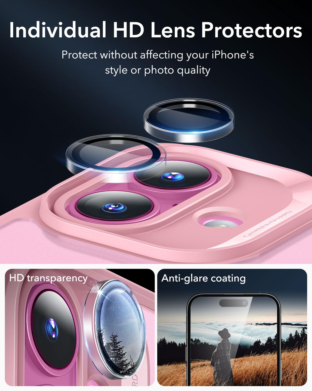 Foto 8 pulgar | Funda De Teléfono Esr Para Iphone 16 Plus Con Vidrio Templado Rosa - Venta Internacional.