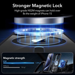 Foto 5 | Funda De Teléfono Esr Para Iphone 15 Pro Max Con Vidrio Templado Negro - Venta Internacional.